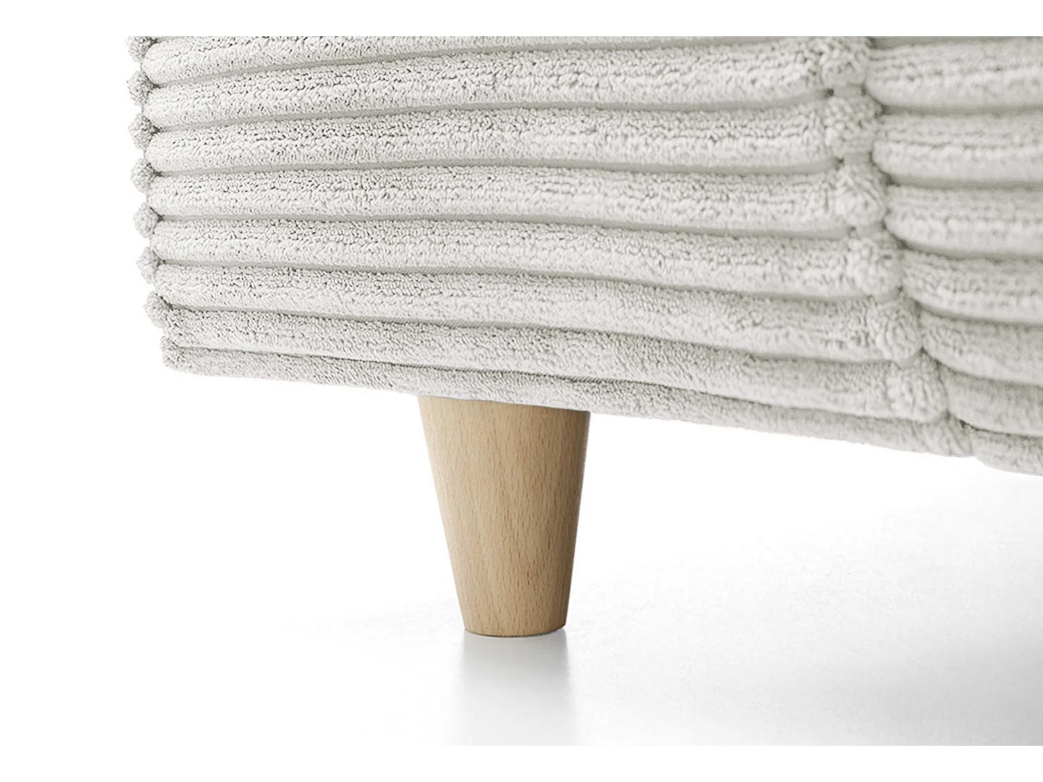 Jumbo Cord Fabric Corner Sofa with Scatter Cushions Left Facing White