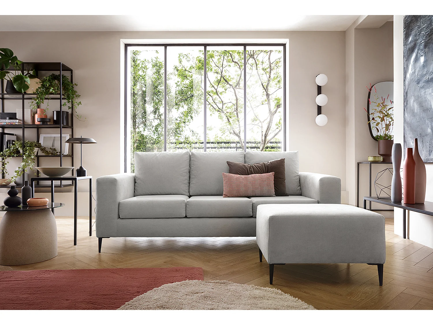 Capri Reversible Corner Sofa in Light Grey
