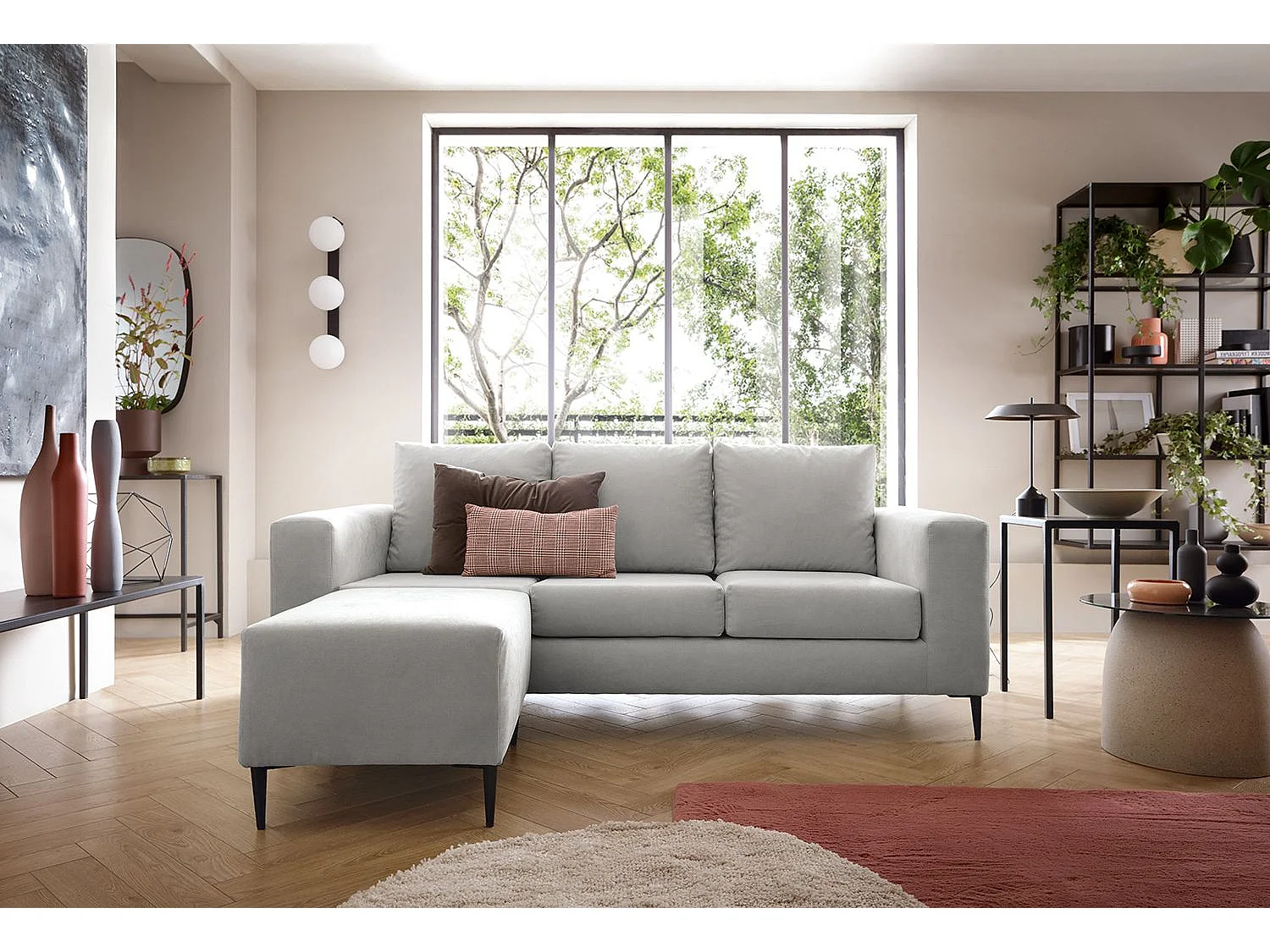 Capri Reversible Corner Sofa in Light Grey