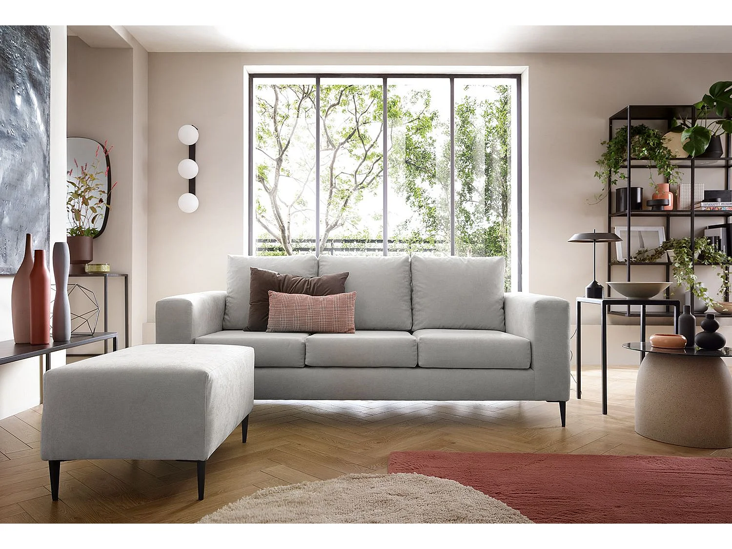 Capri Reversible Corner Sofa in Light Grey