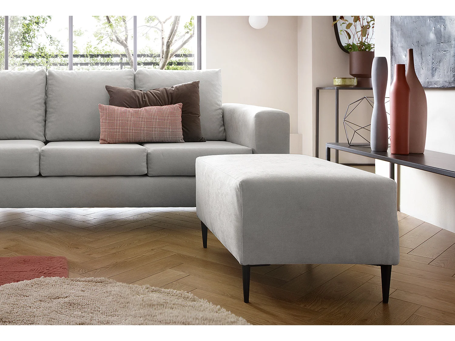 Capri Reversible Corner Sofa in Light Grey
