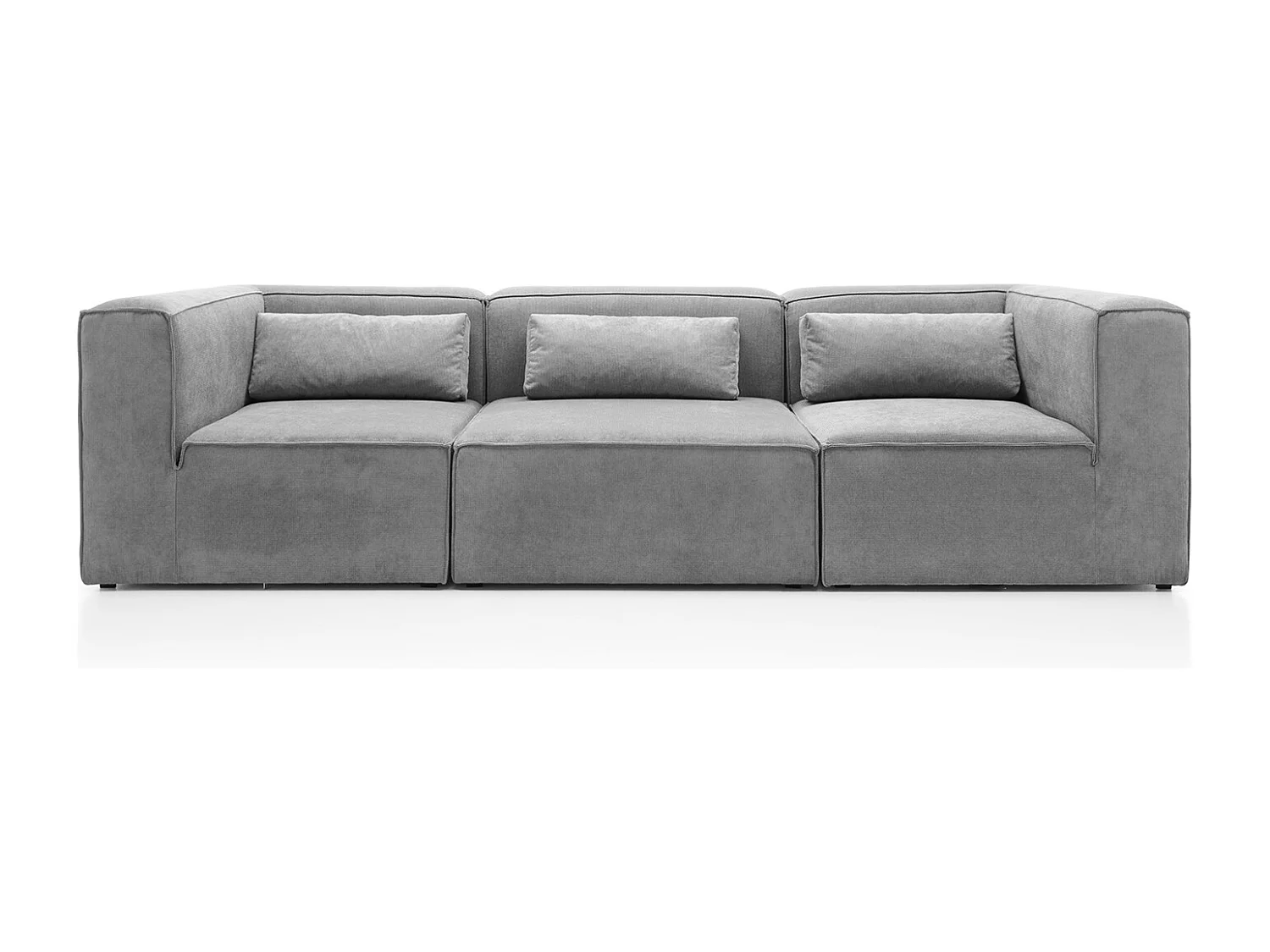 Doris Reversible 4 Seater Sofa in Light Grey with High-Density Foam