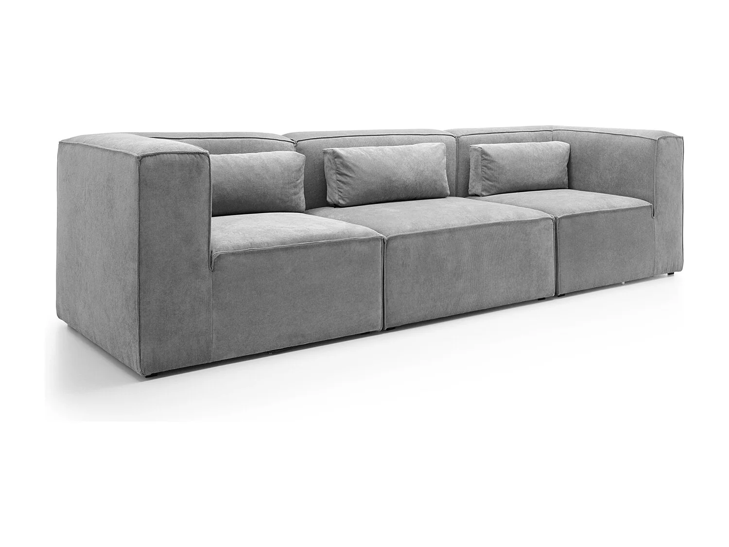 Doris Reversible 4 Seater Sofa in Light Grey with High-Density Foam