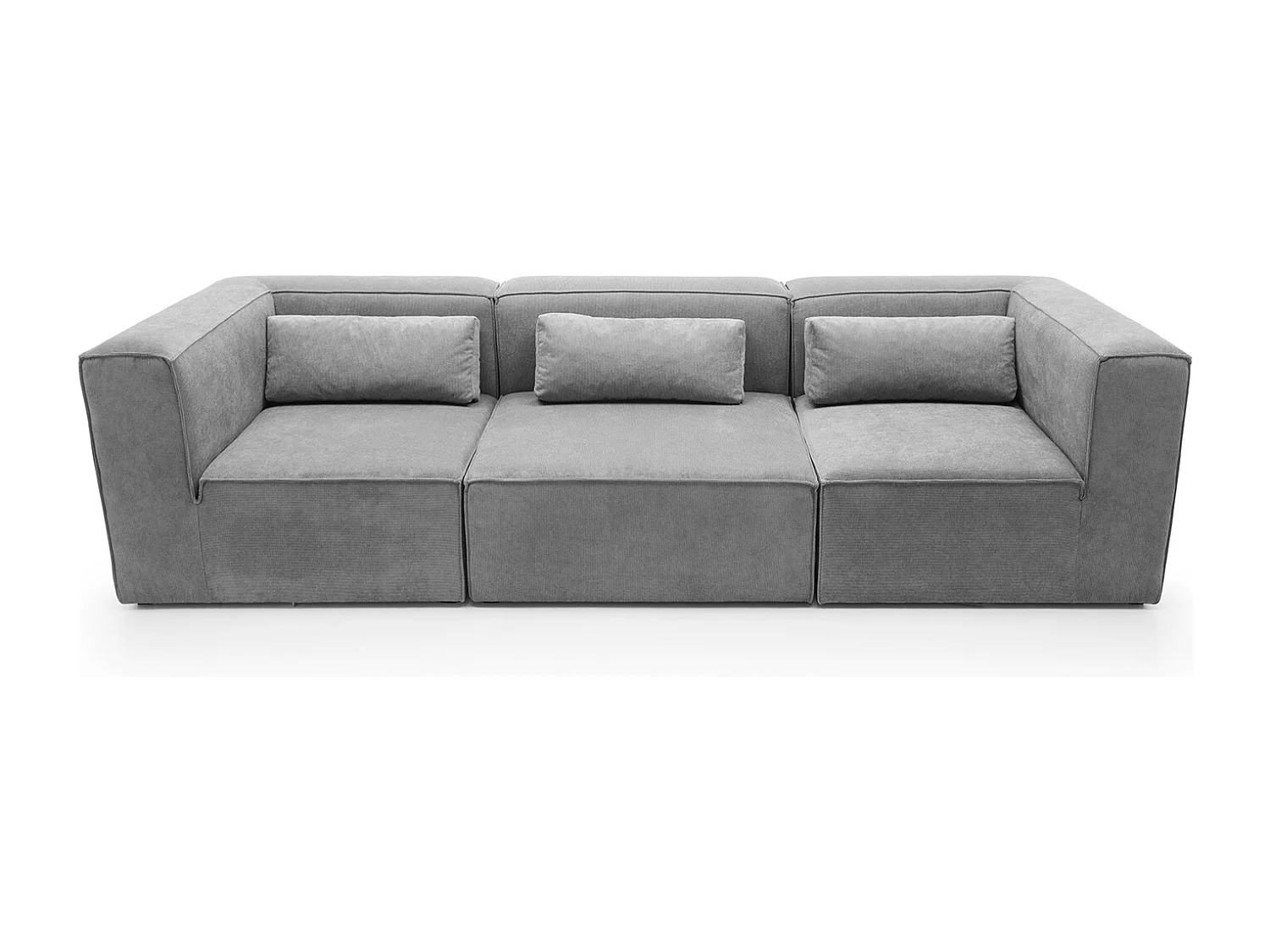 Doris Reversible 4 Seater Sofa in Light Grey with High-Density Foam