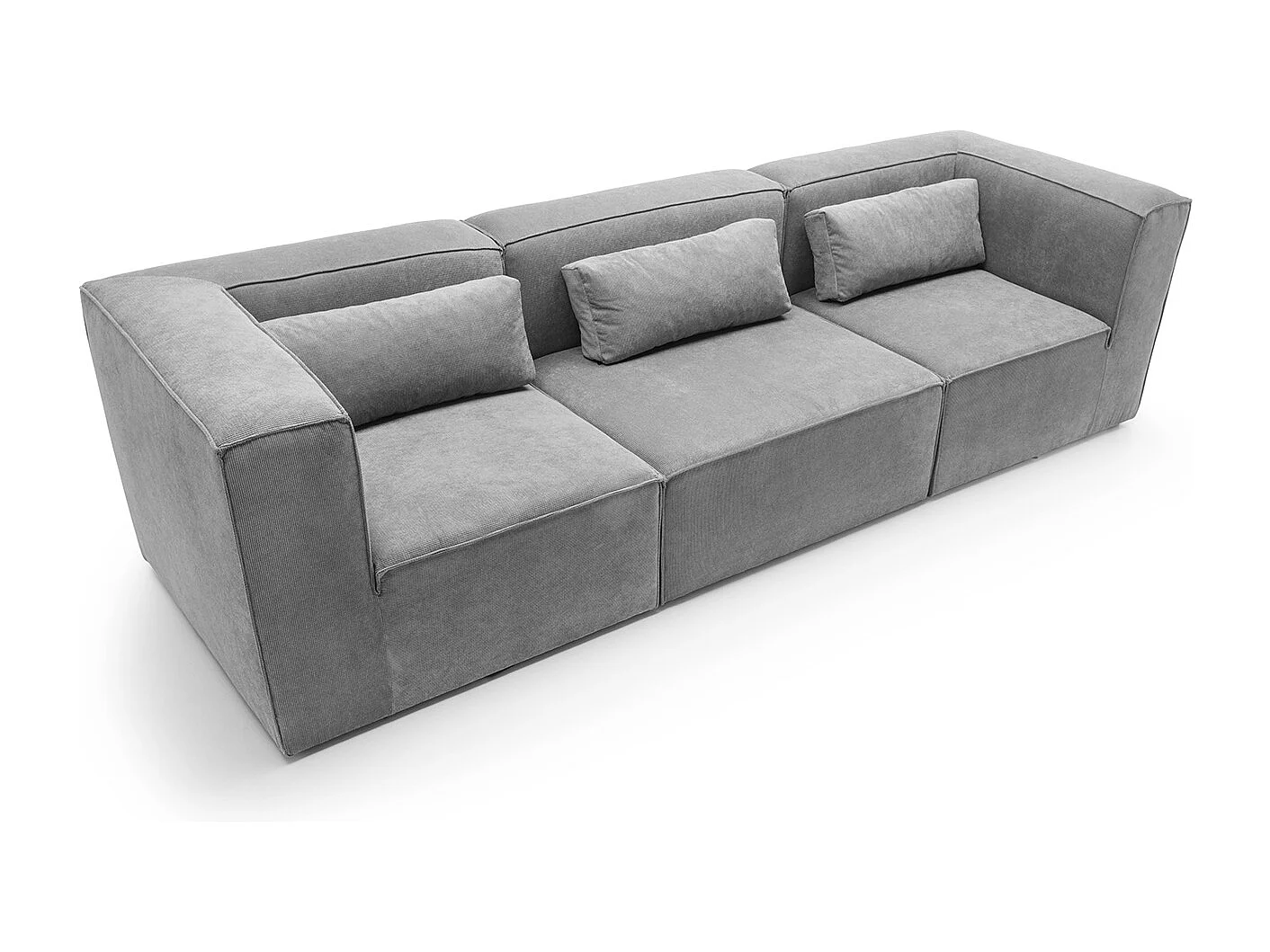 Doris Reversible 4 Seater Sofa in Light Grey with High-Density Foam