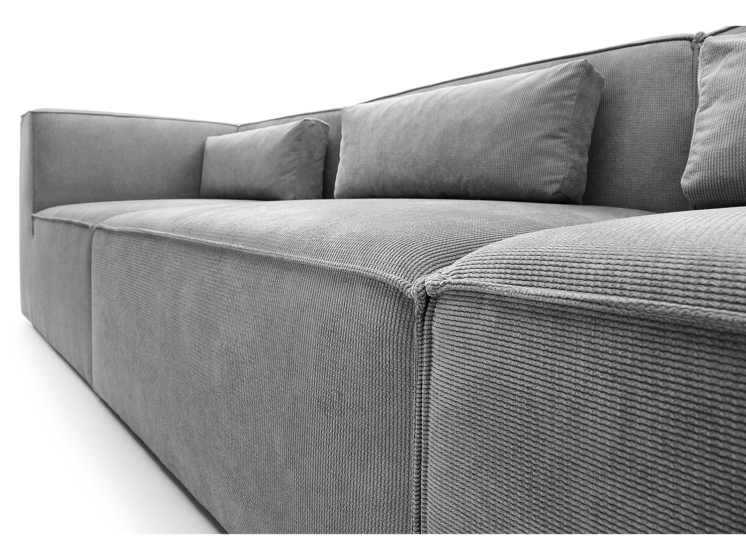 Doris Reversible 4 Seater Sofa in Light Grey with High-Density Foam