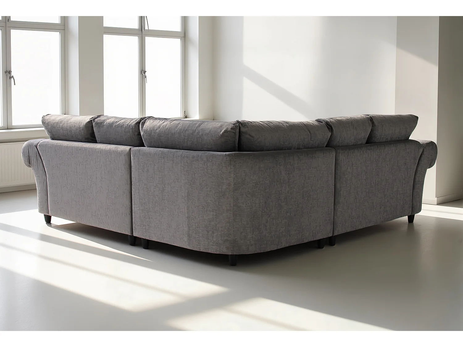 Windsor Corner Sofa in Soft Grey with a luxurious finish