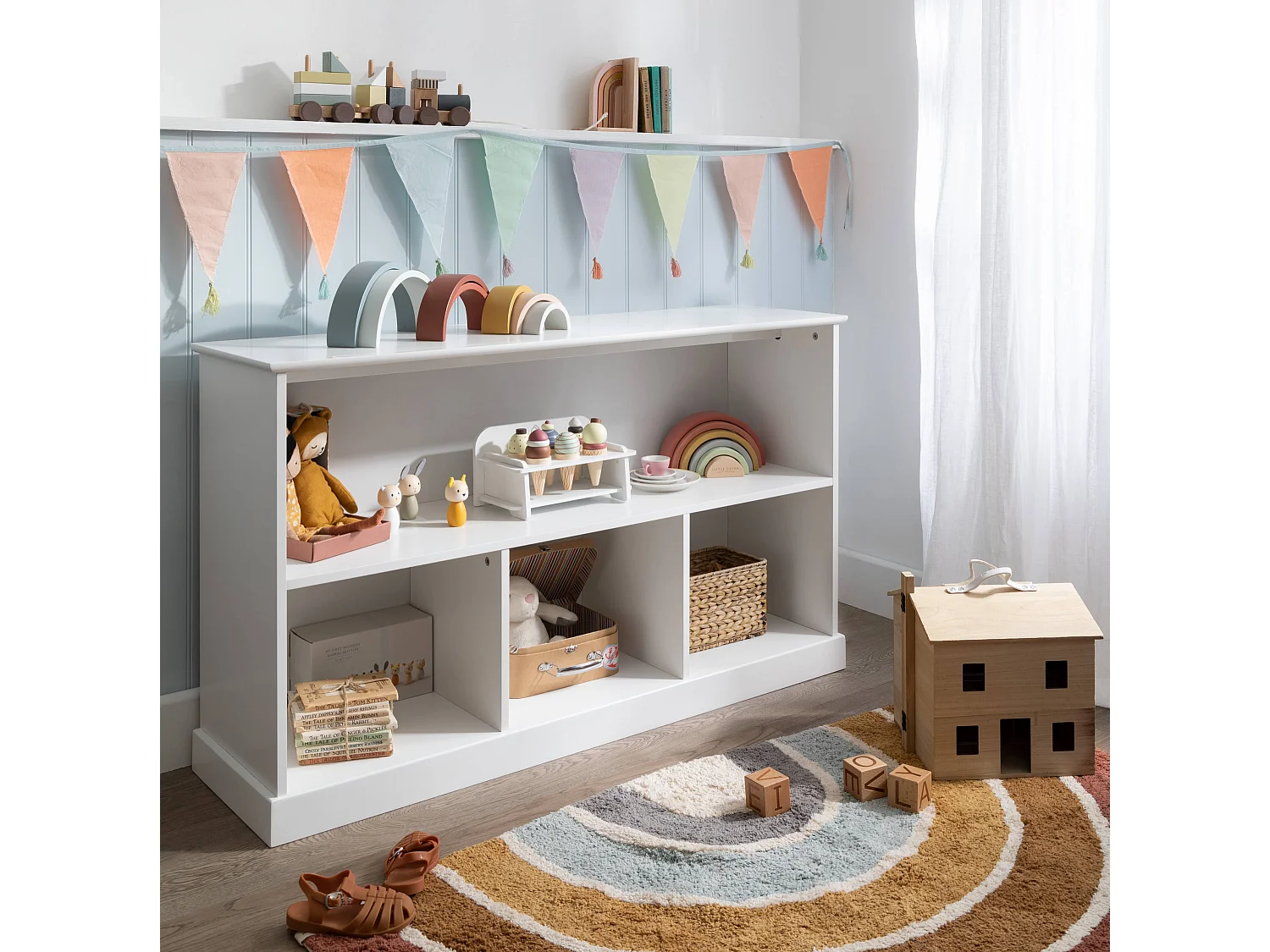 Noa & Nani Halmstad 3 Cube & Shelf Storage Unit White