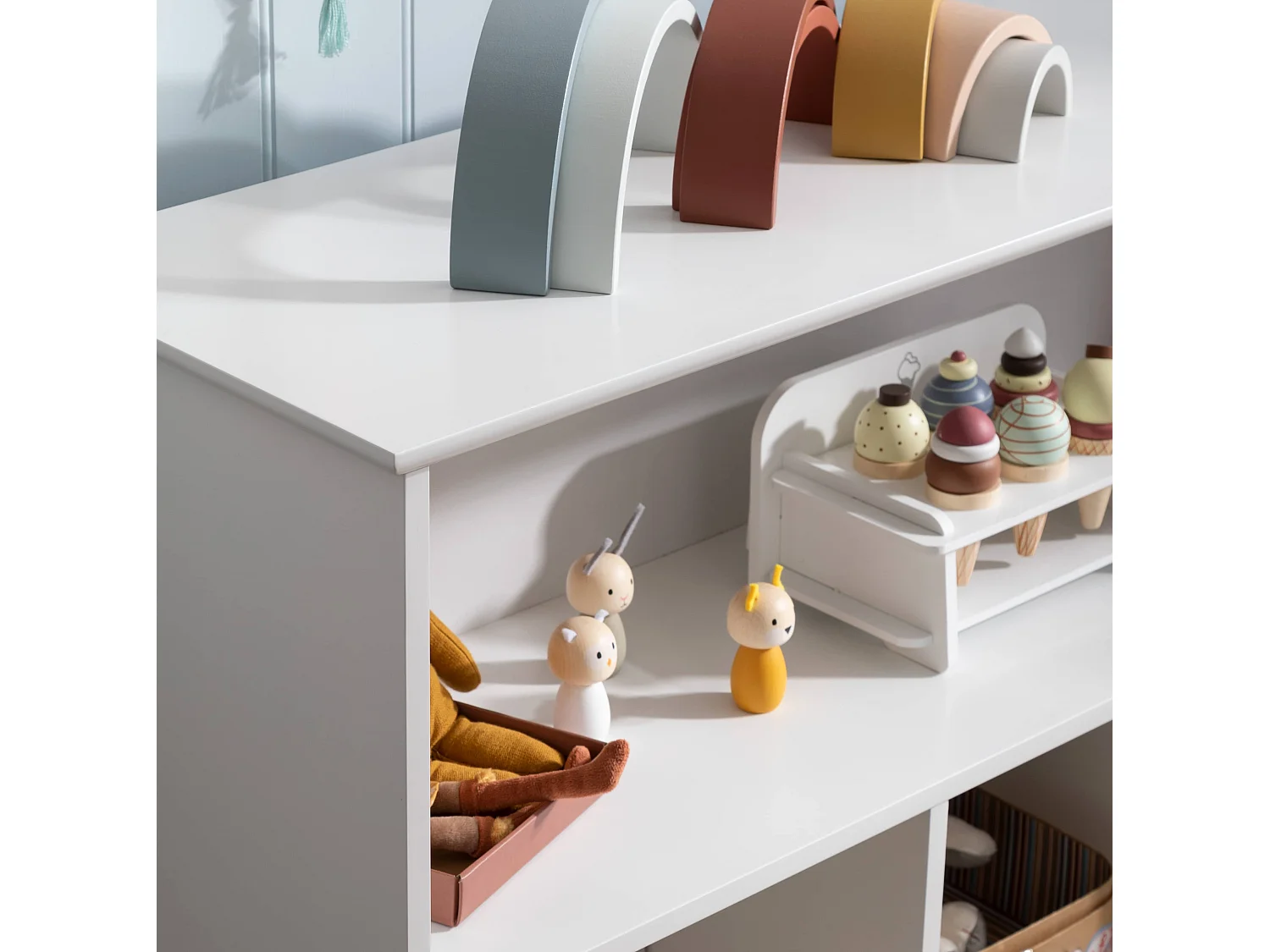 Noa & Nani Halmstad 3 Cube & Shelf Storage Unit White