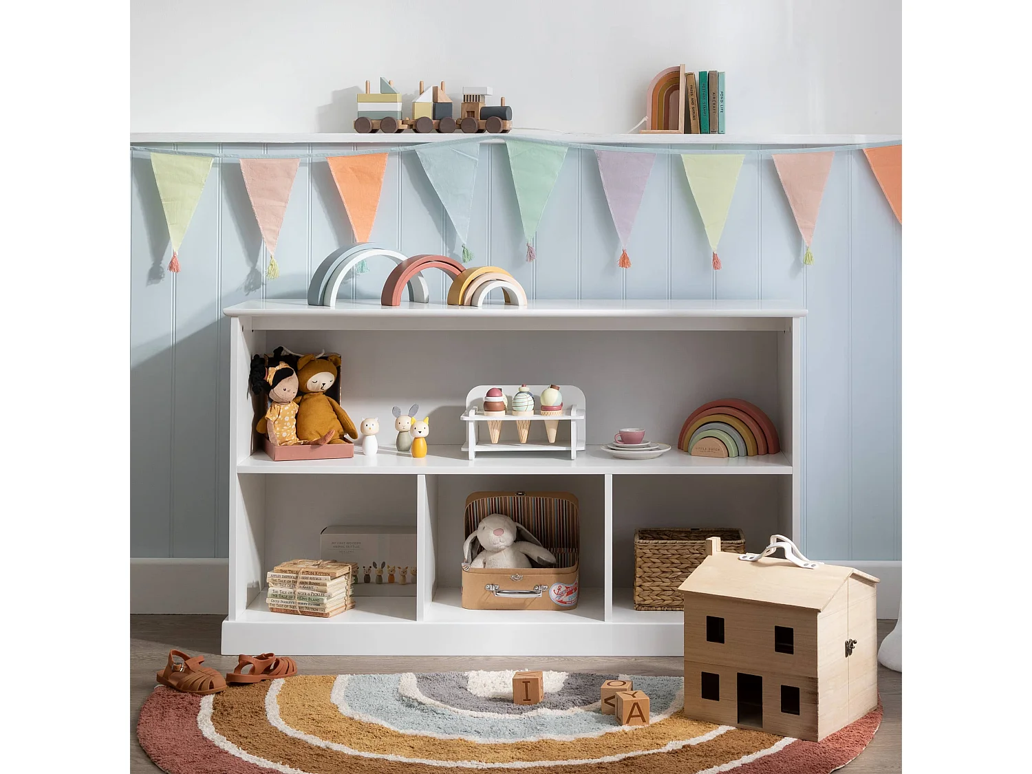 Noa & Nani Halmstad 3 Cube & Shelf Storage Unit White