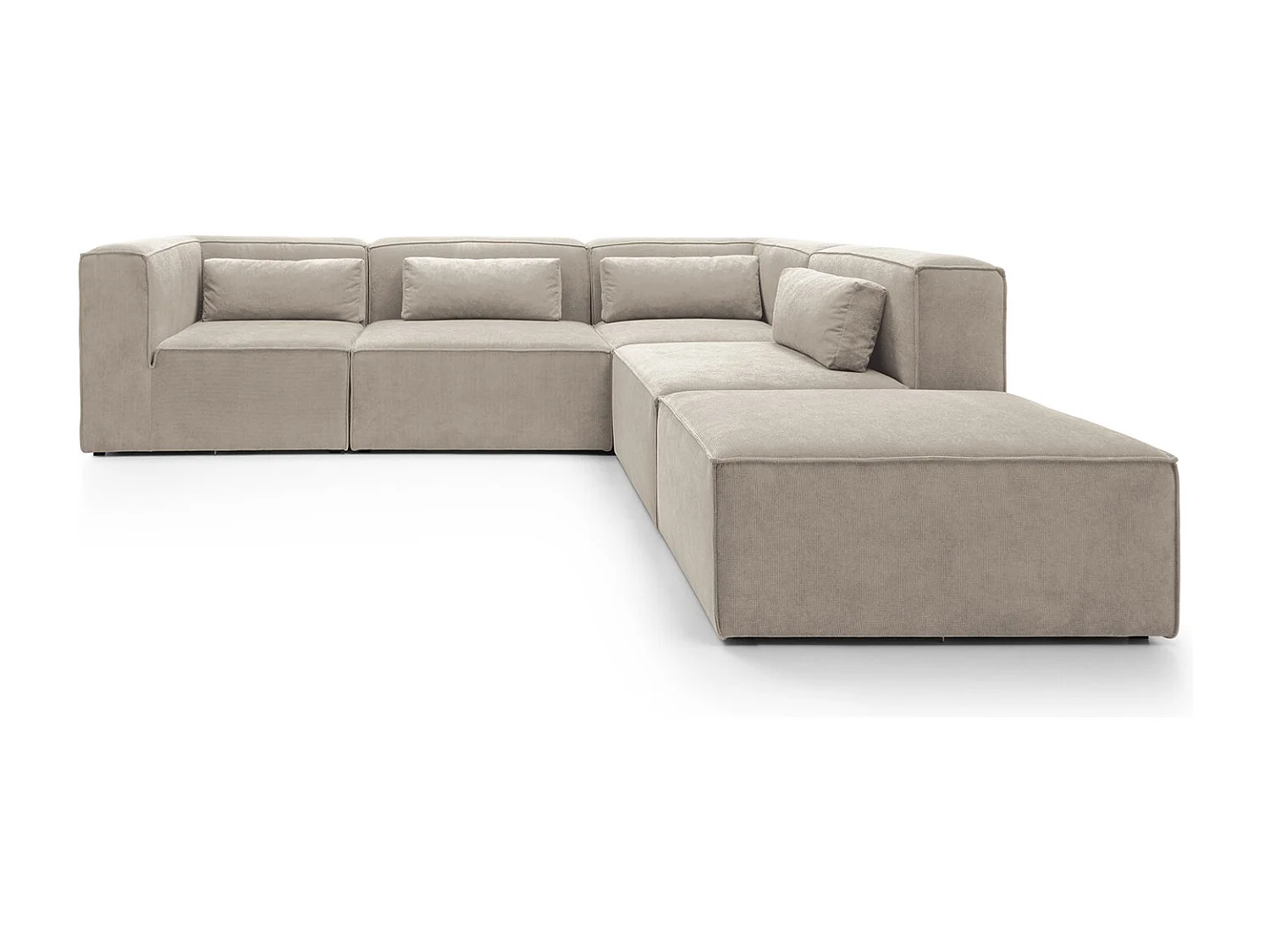 Doris Reversible Large Corner Sofa in Beige with High-Density Foam