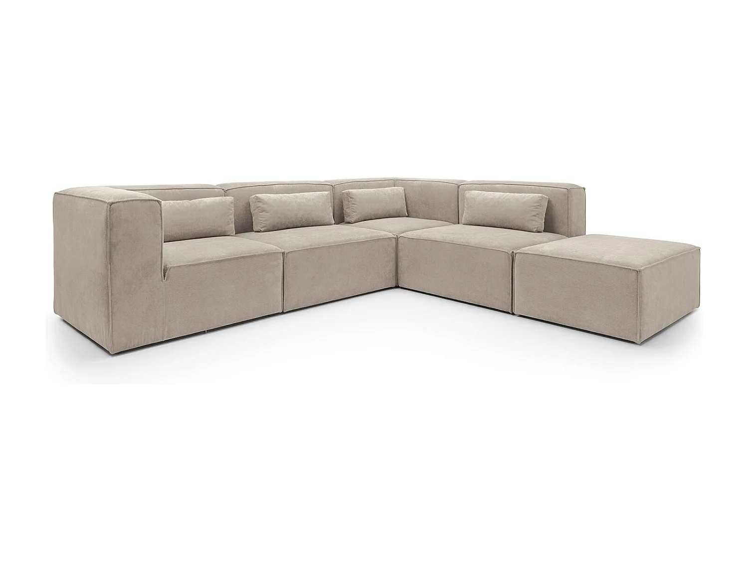 Doris Reversible Large Corner Sofa in Beige with High-Density Foam