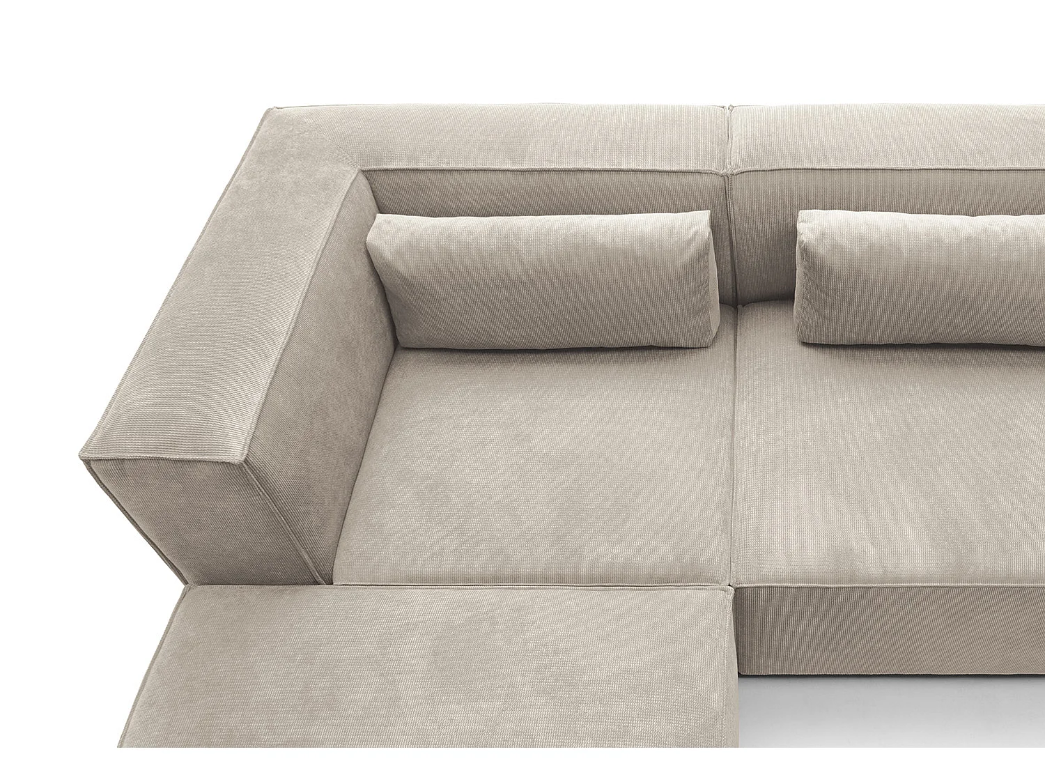 Doris Reversible Large Corner Sofa in Beige with High-Density Foam