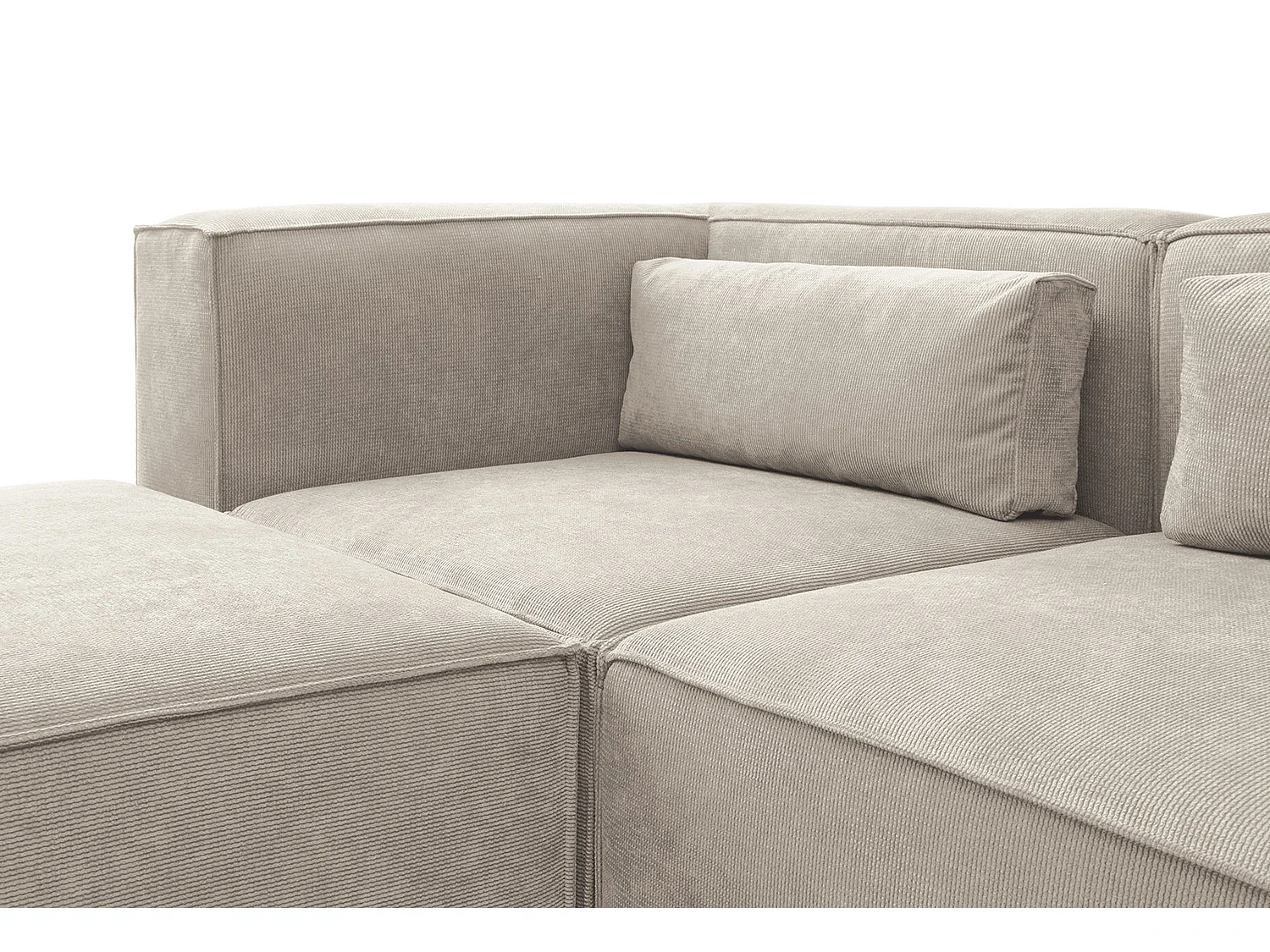Doris Reversible Large Corner Sofa in Beige with High-Density Foam