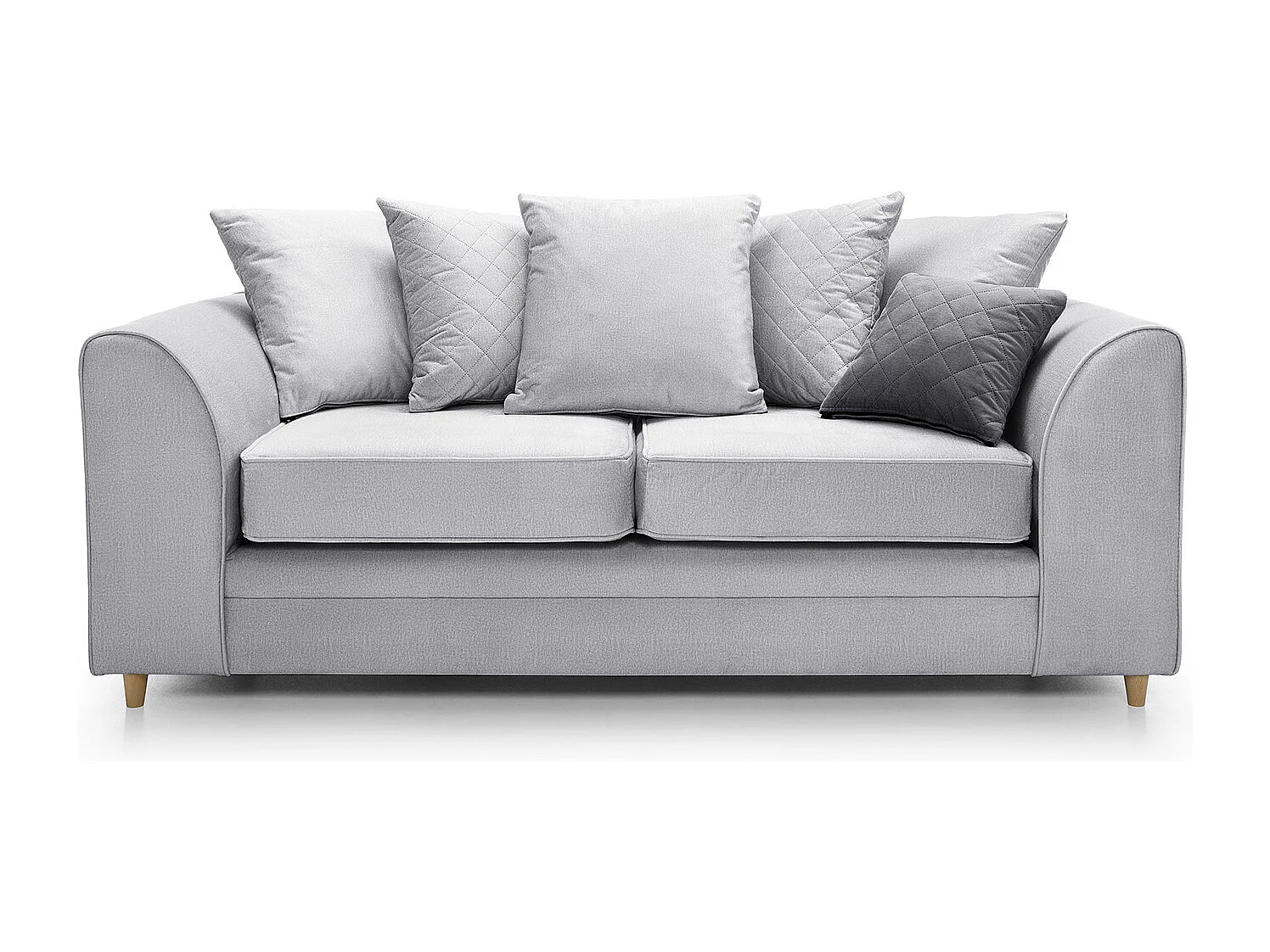 Chicago Velvet 3 Seater Sofa in Light Grey