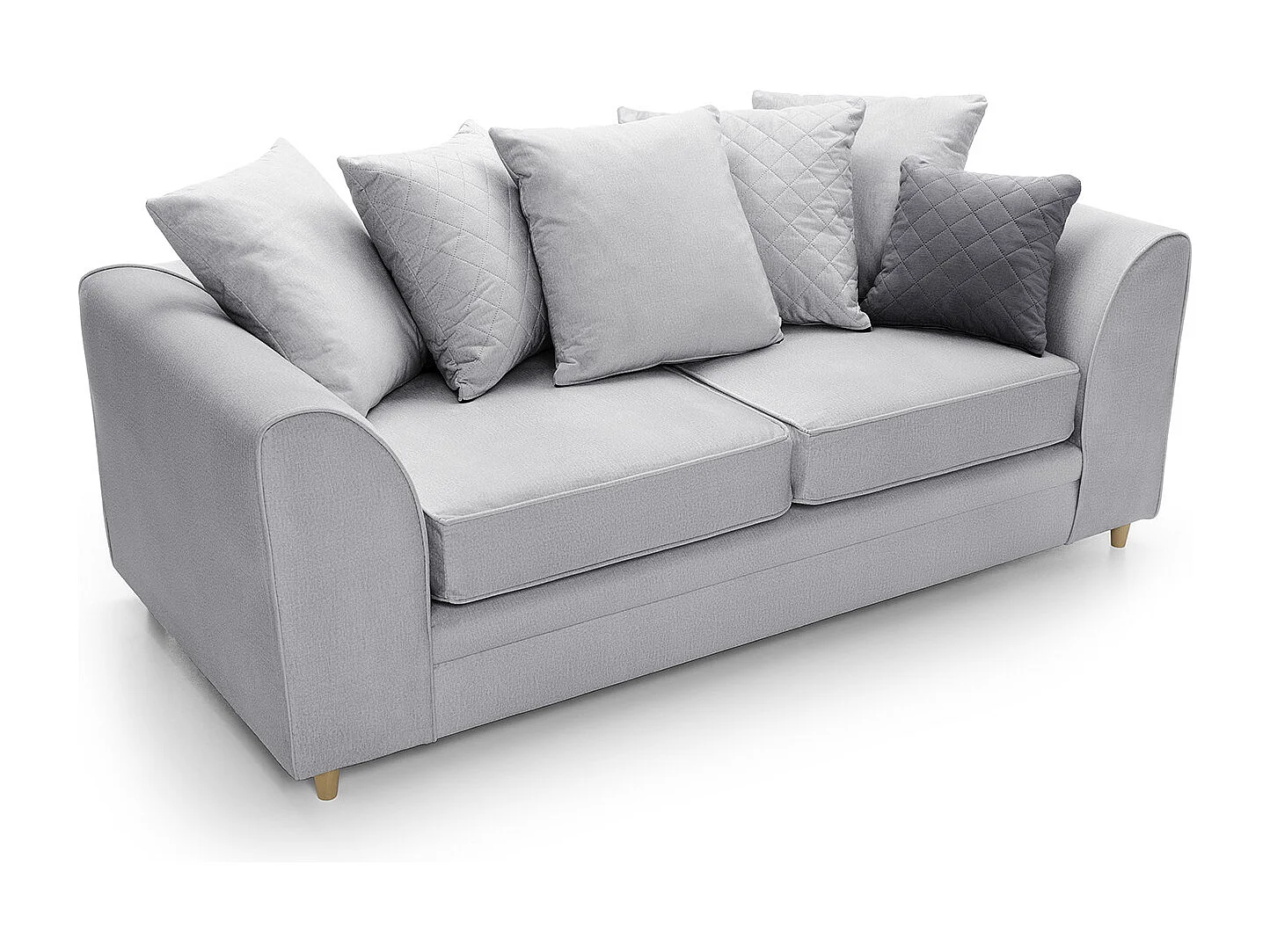 Chicago Velvet 3 Seater Sofa in Light Grey