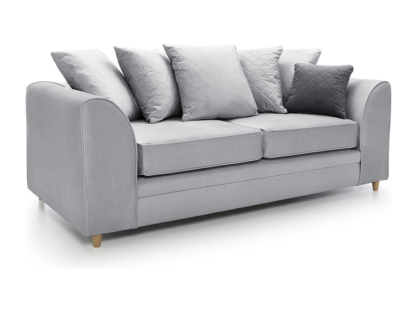 Chicago Velvet 3 Seater Sofa in Light Grey