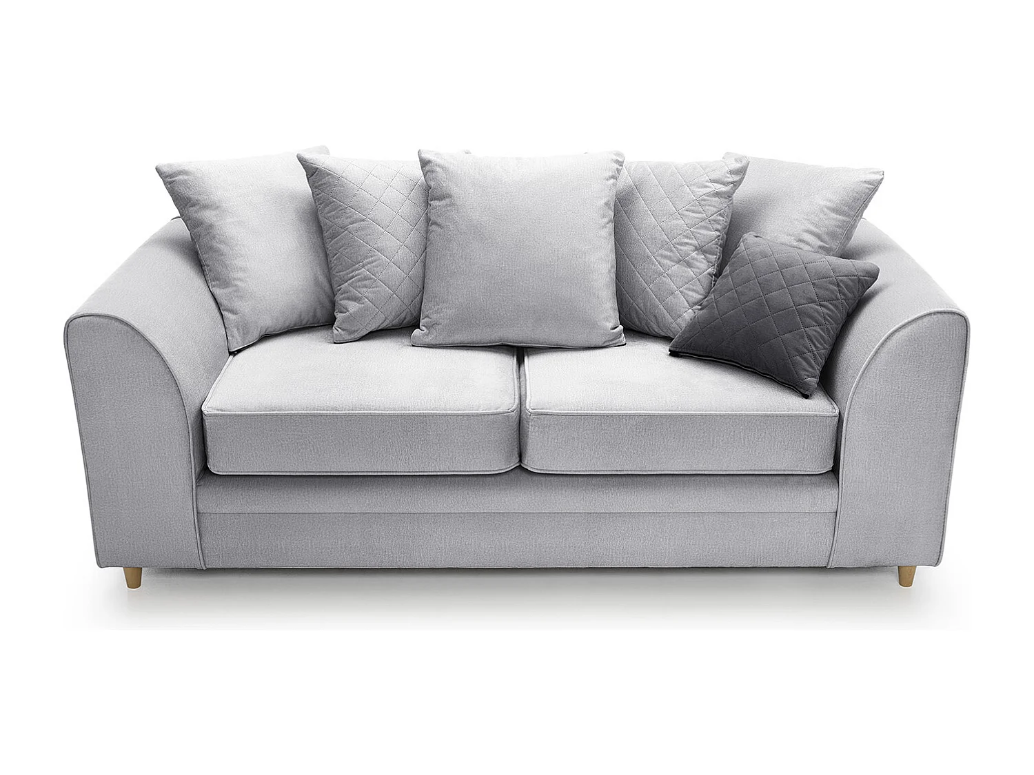 Chicago Velvet 3 Seater Sofa in Light Grey