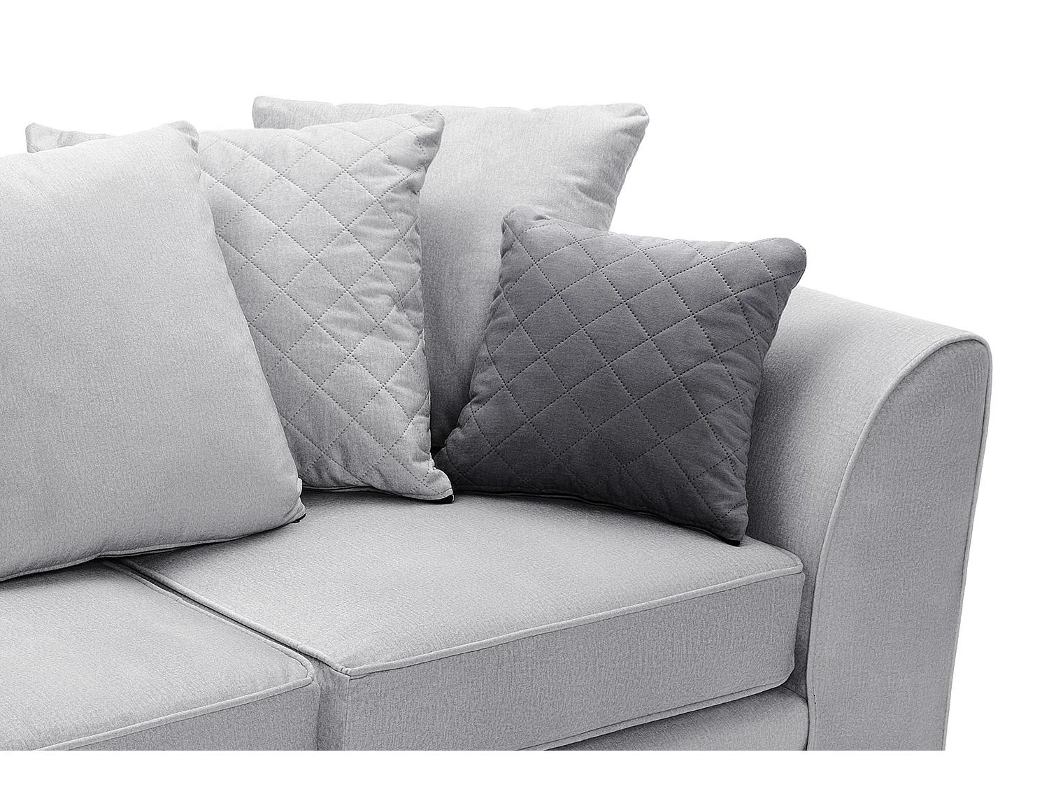 Chicago Velvet 3 Seater Sofa in Light Grey