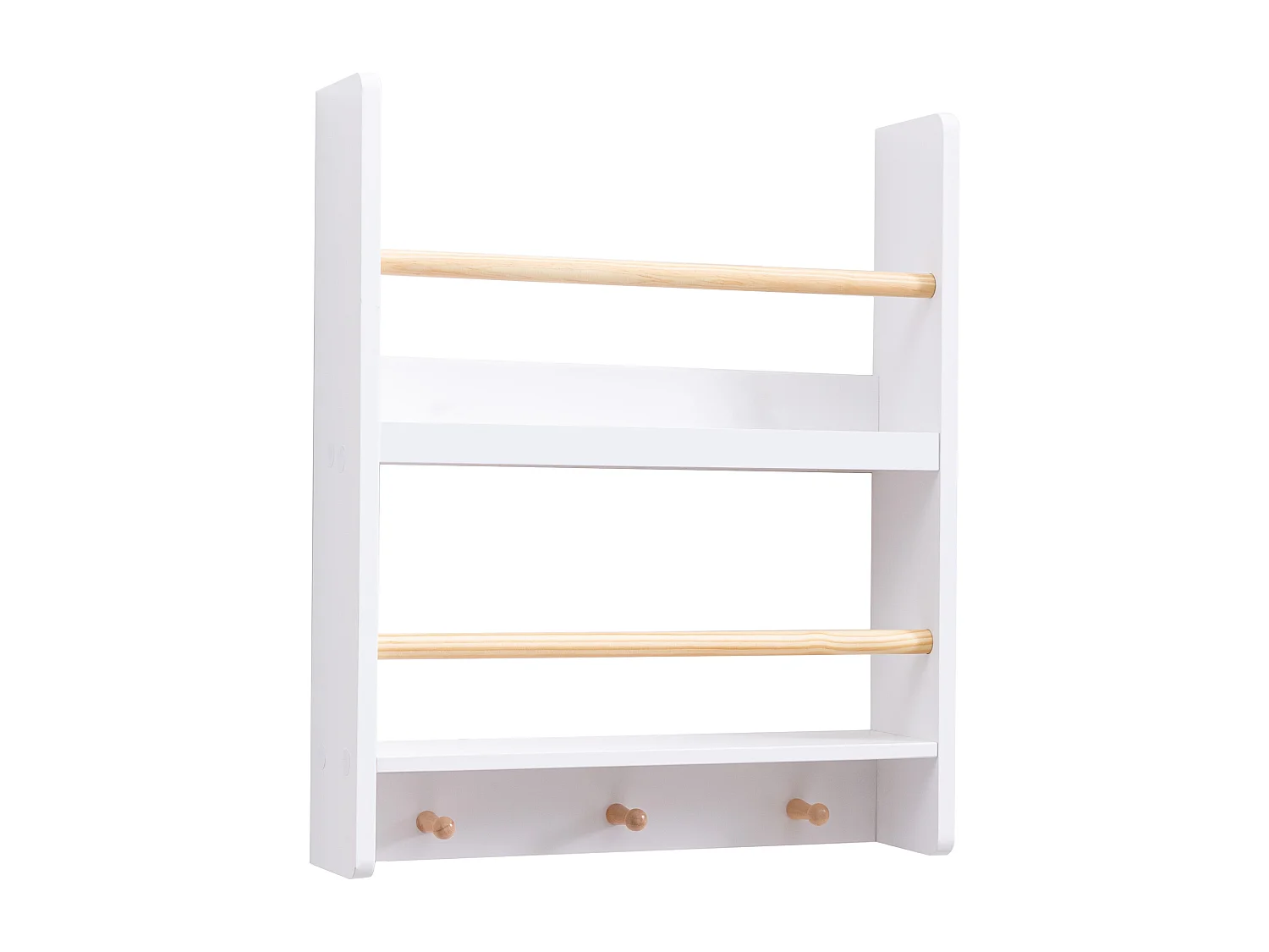 Elene Display 2 Tier Shelf Bookcase Wall Mounted & Coathook