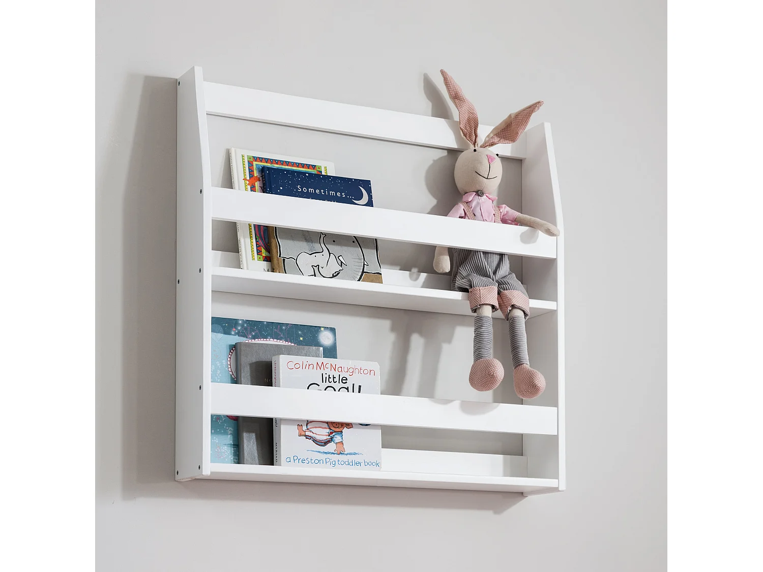 Noa & Nani Hakan Display 2 Shelf Bookcase Wall Mounted in White