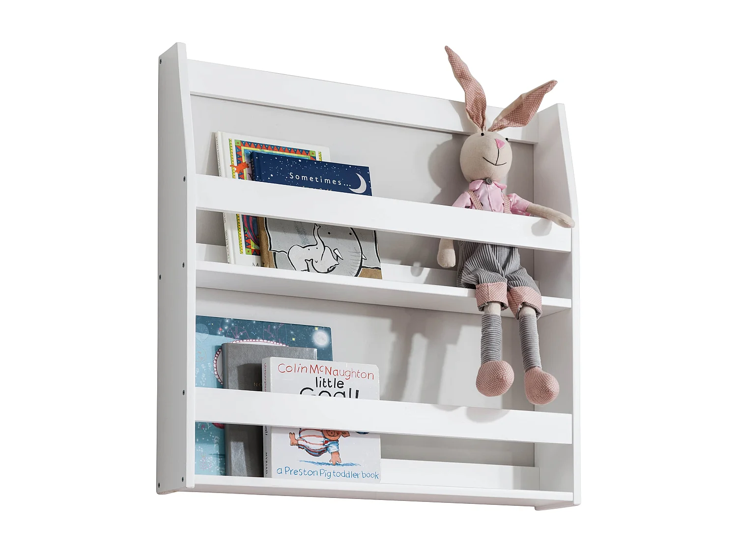 Noa & Nani Hakan Display 2 Shelf Bookcase Wall Mounted in White