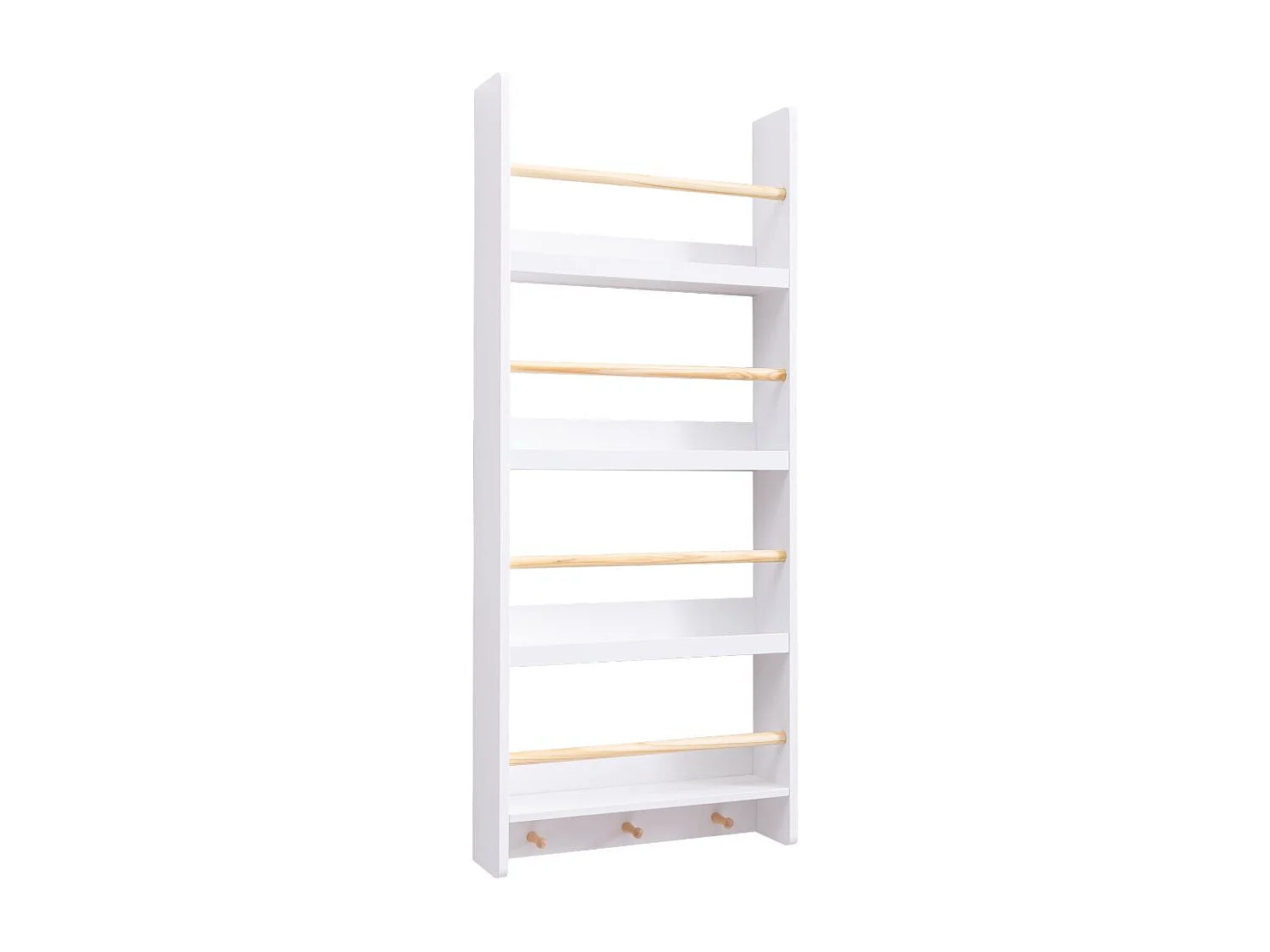 Elene Display 3 Tier Shelf Bookcase Wall Mounted & Coathook