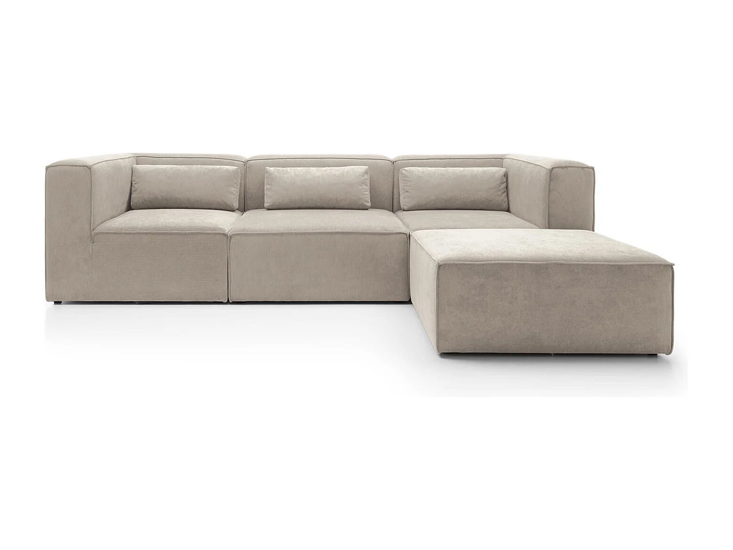 Doris Reversible Corner Sofa in Beige with High-Density Foam