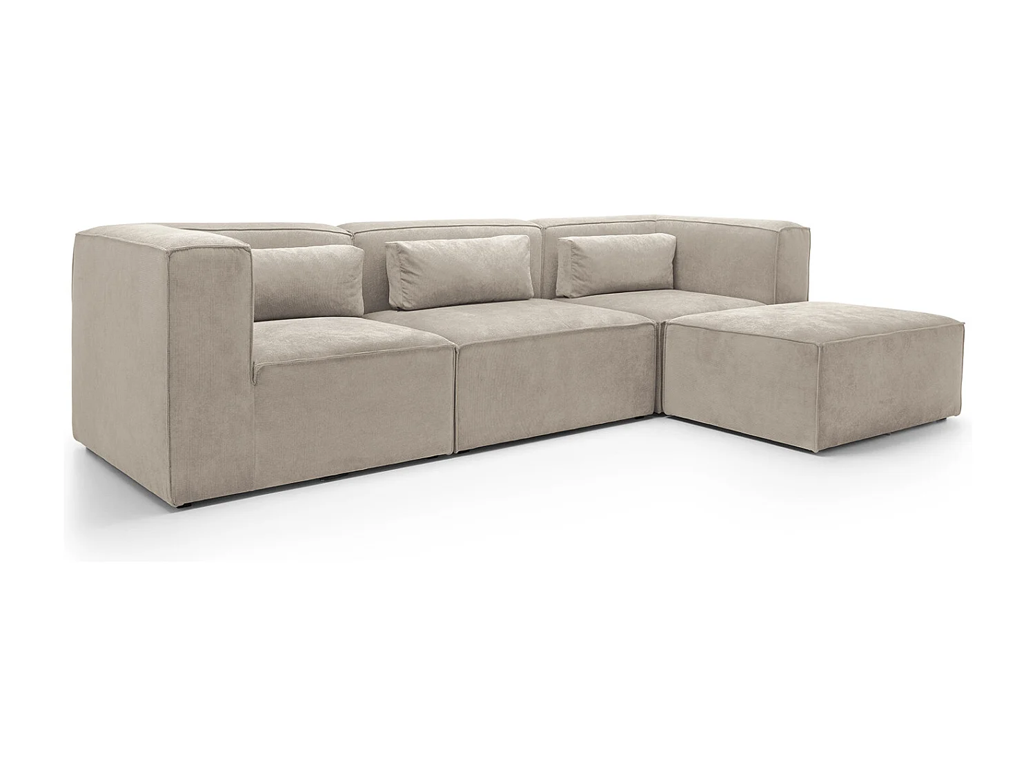 Doris Reversible Corner Sofa in Beige with High-Density Foam