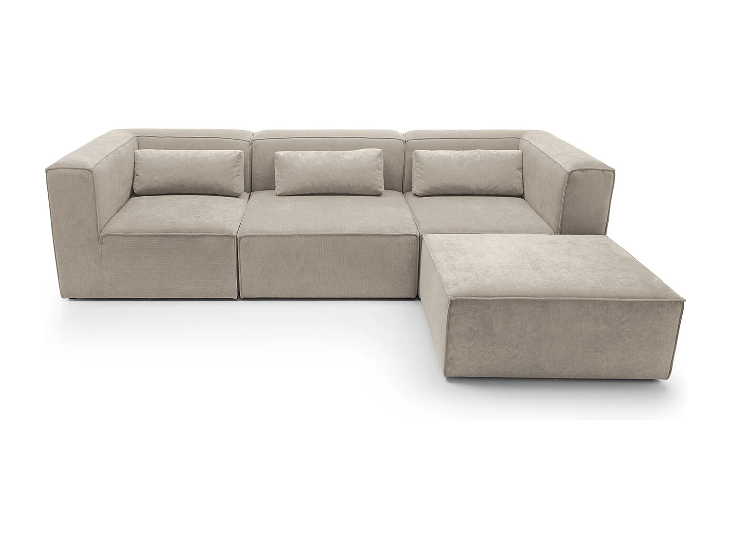 Doris Reversible Corner Sofa in Beige with High-Density Foam
