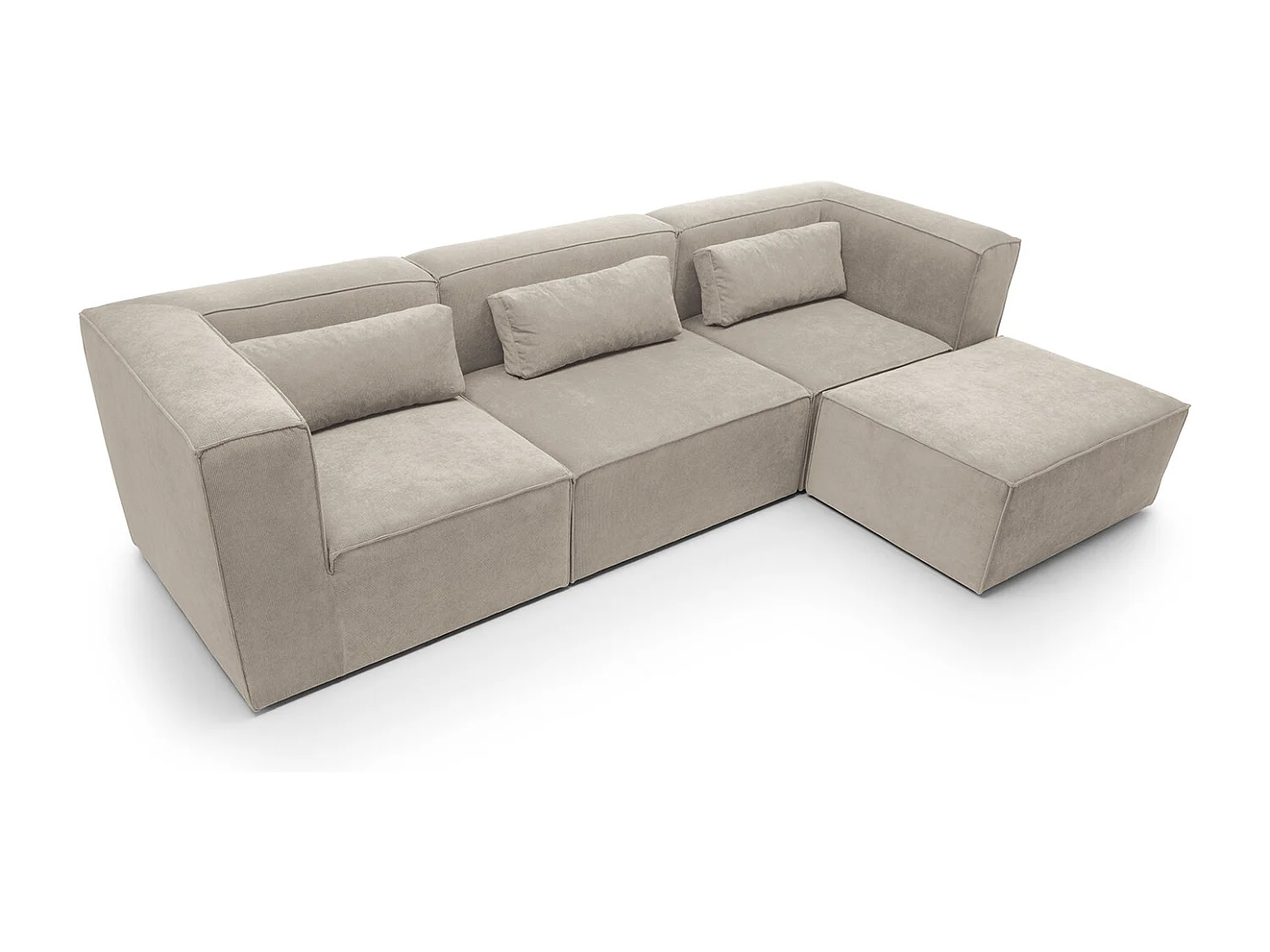 Doris Reversible Corner Sofa in Beige with High-Density Foam
