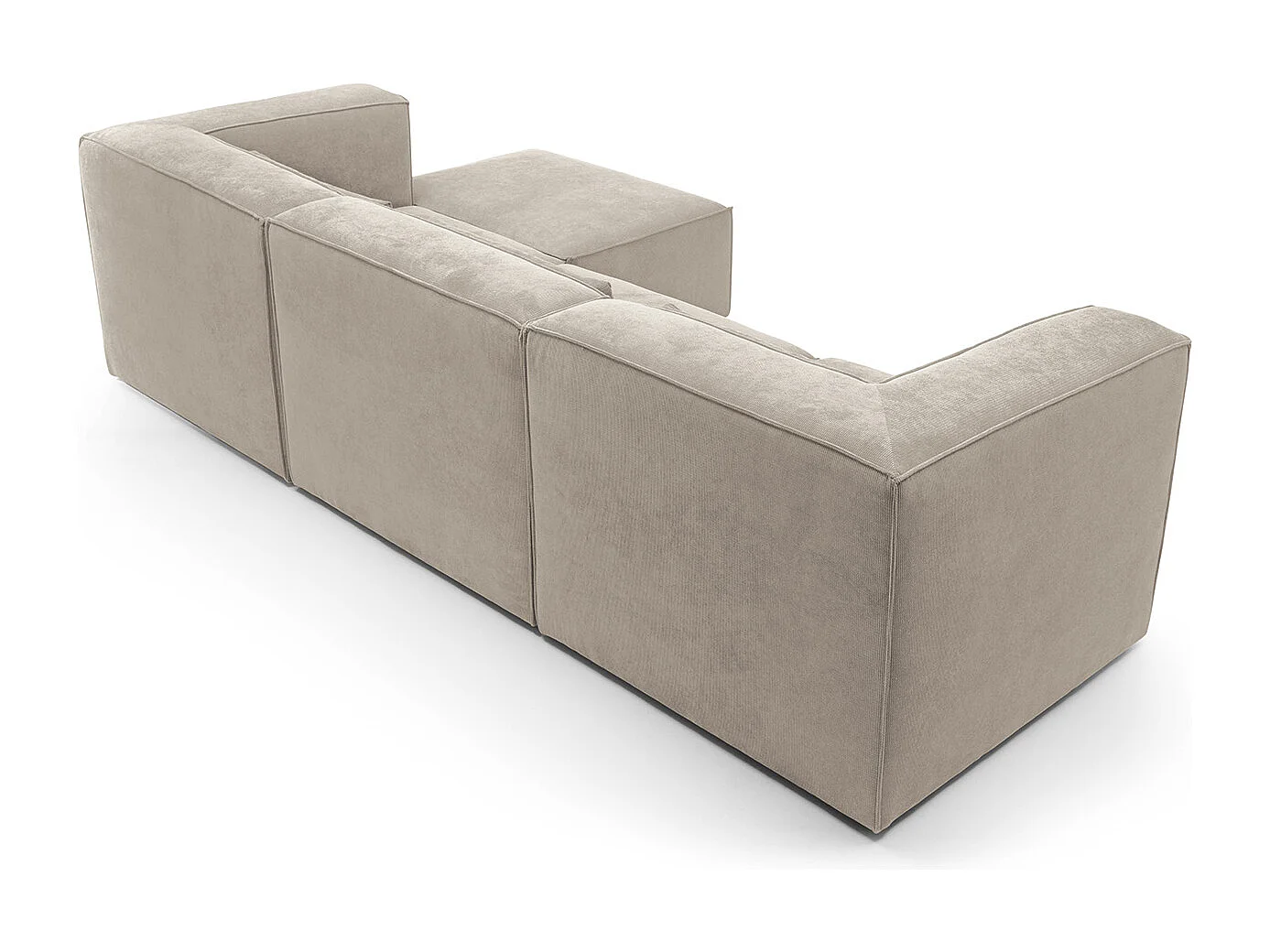 Doris Reversible Corner Sofa in Beige with High-Density Foam