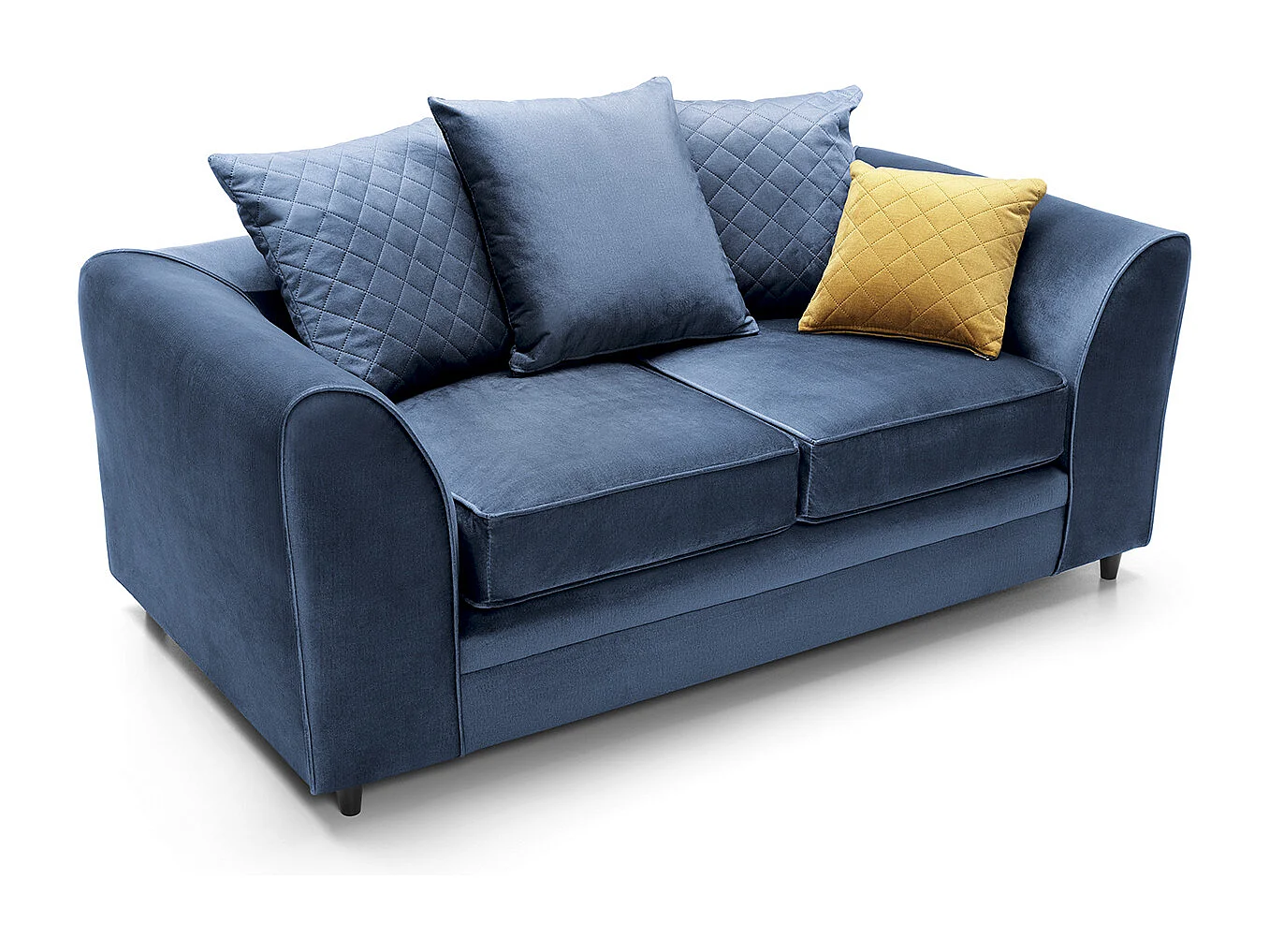 Chicago Velvet 2 Seater Sofa in Dark Blue