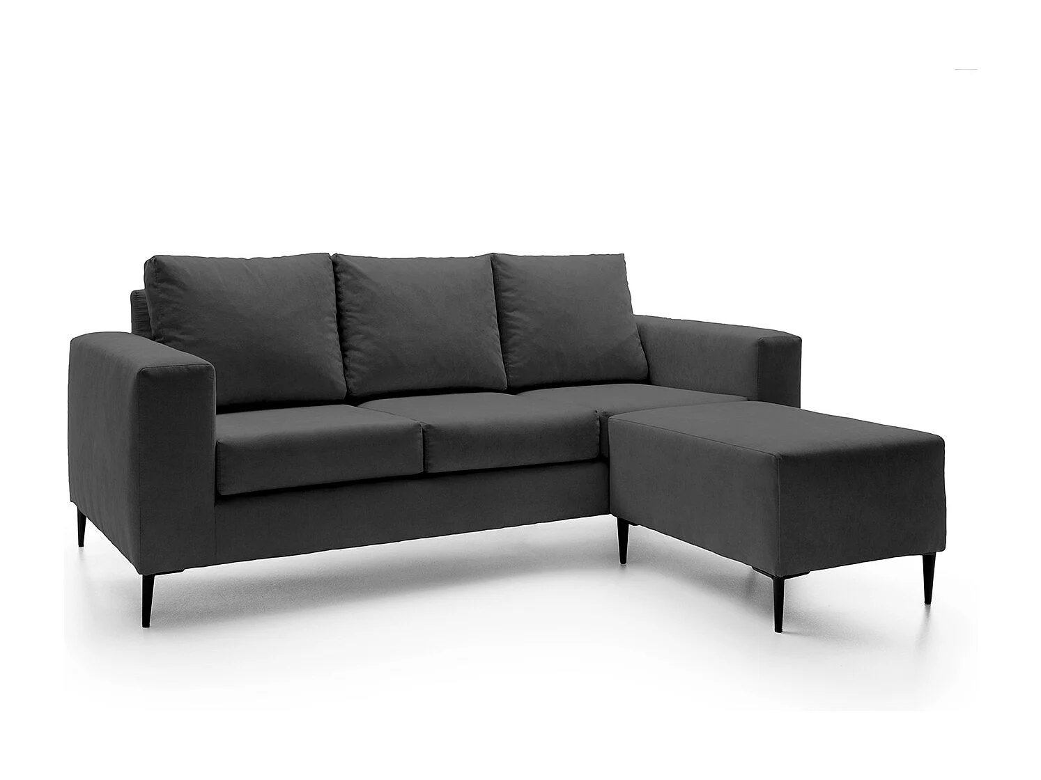 Capri Reversible Corner Sofa in Black