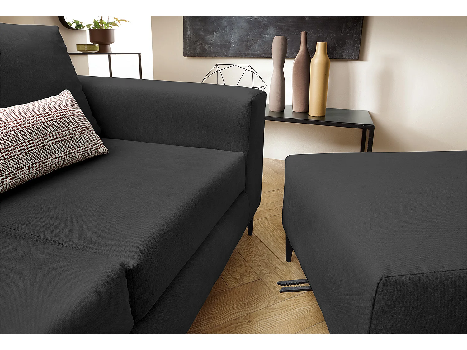 Capri Reversible Corner Sofa in Black