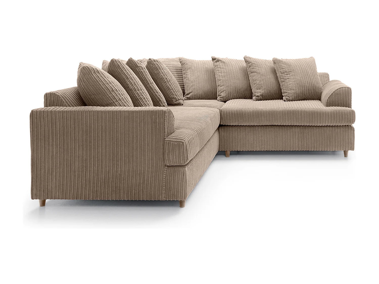 Ferguson Fabric Corner Sofa in Brown Cord Chenille