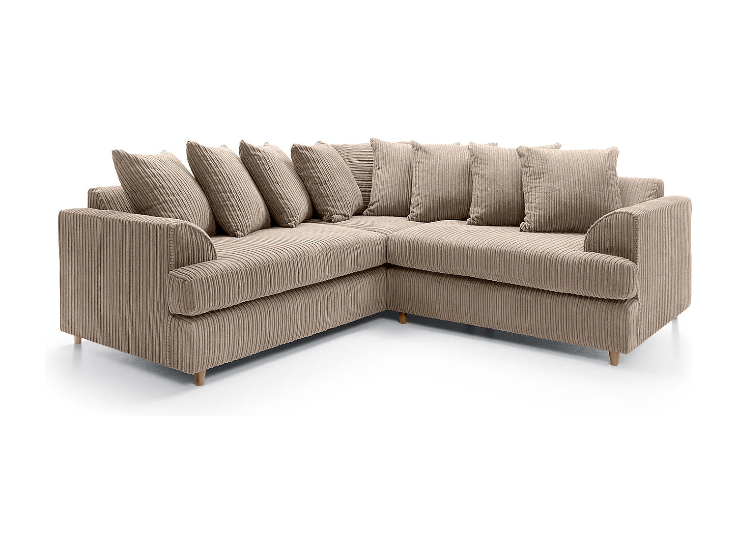 Ferguson Fabric Corner Sofa in Brown Cord Chenille