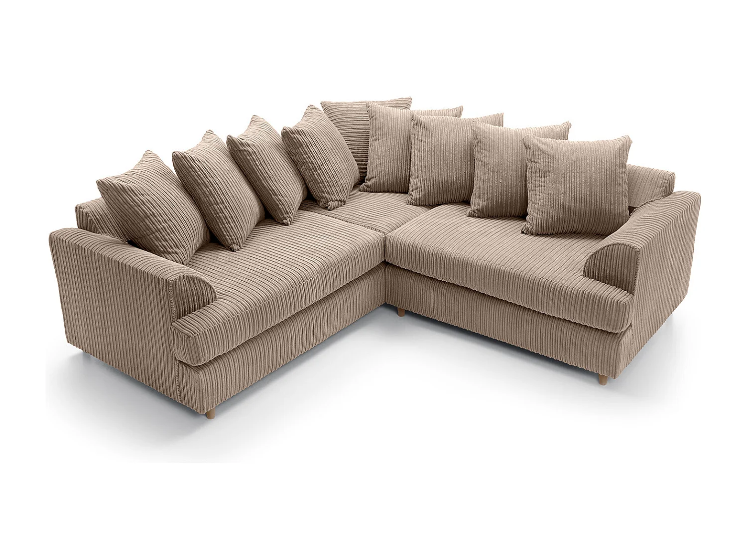 Ferguson Fabric Corner Sofa in Brown Cord Chenille
