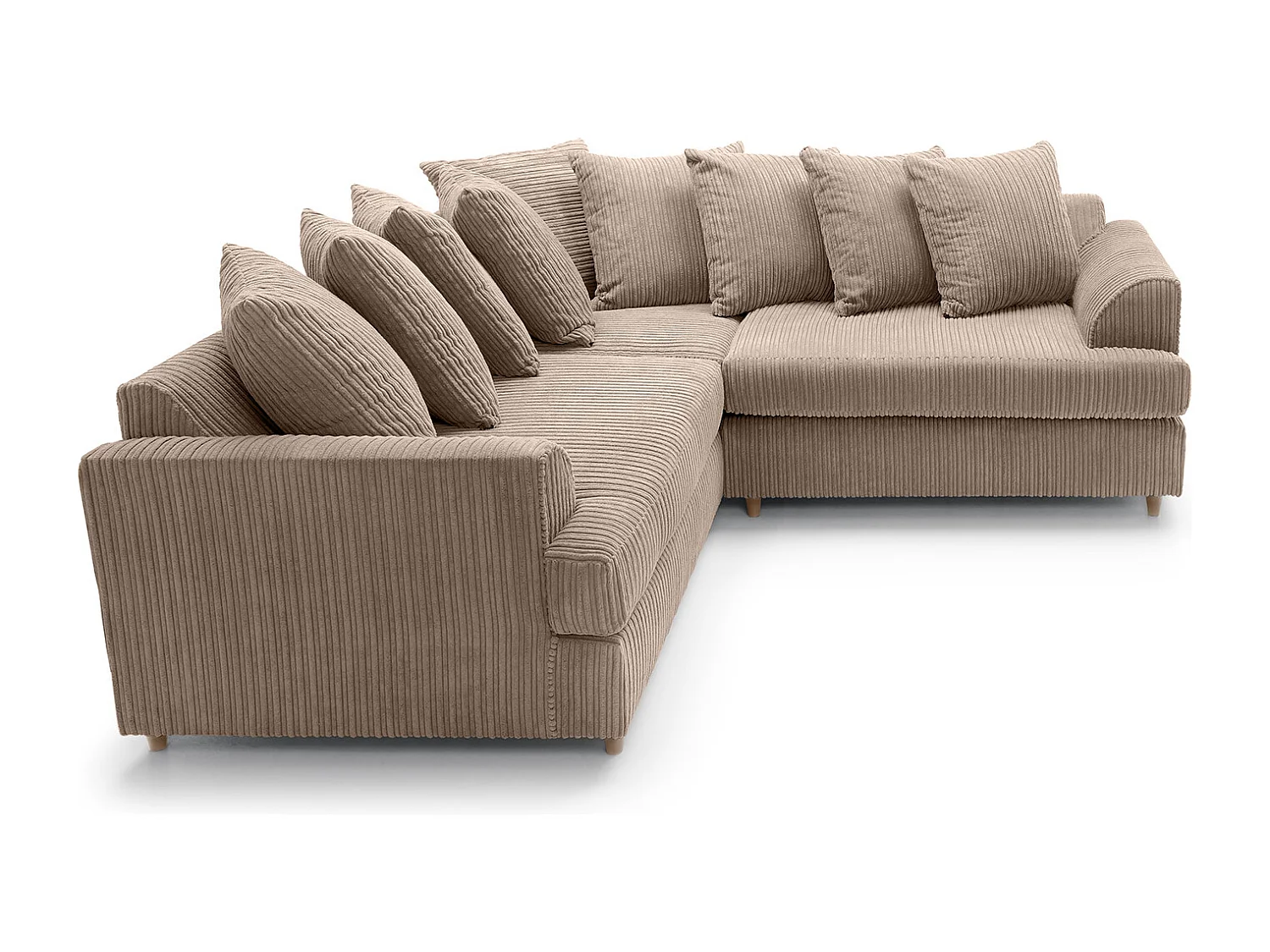 Ferguson Fabric Corner Sofa in Brown Cord Chenille