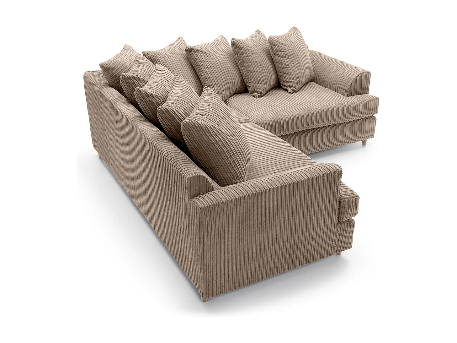 Ferguson Fabric Corner Sofa in Brown Cord Chenille
