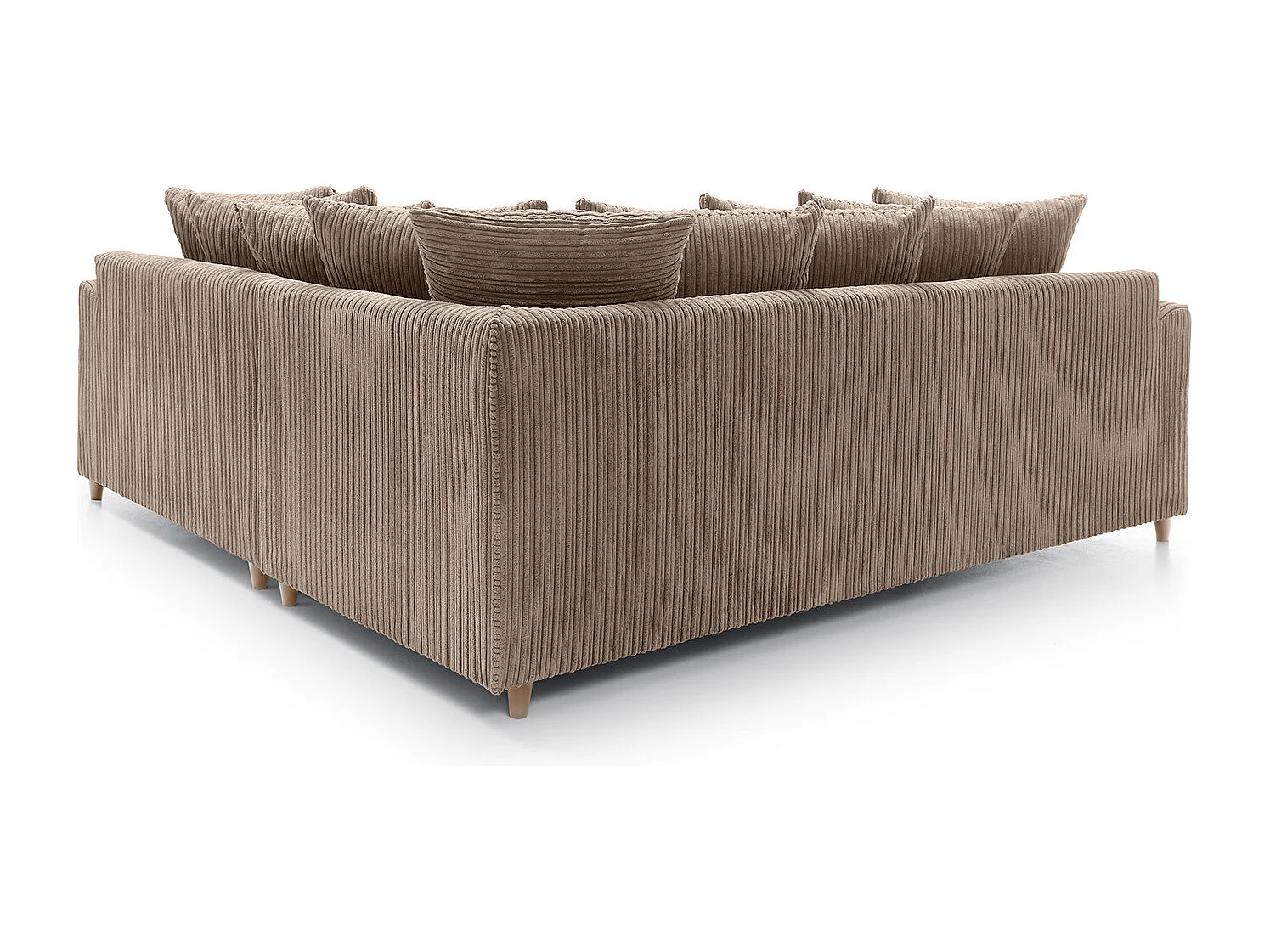 Ferguson Fabric Corner Sofa in Brown Cord Chenille