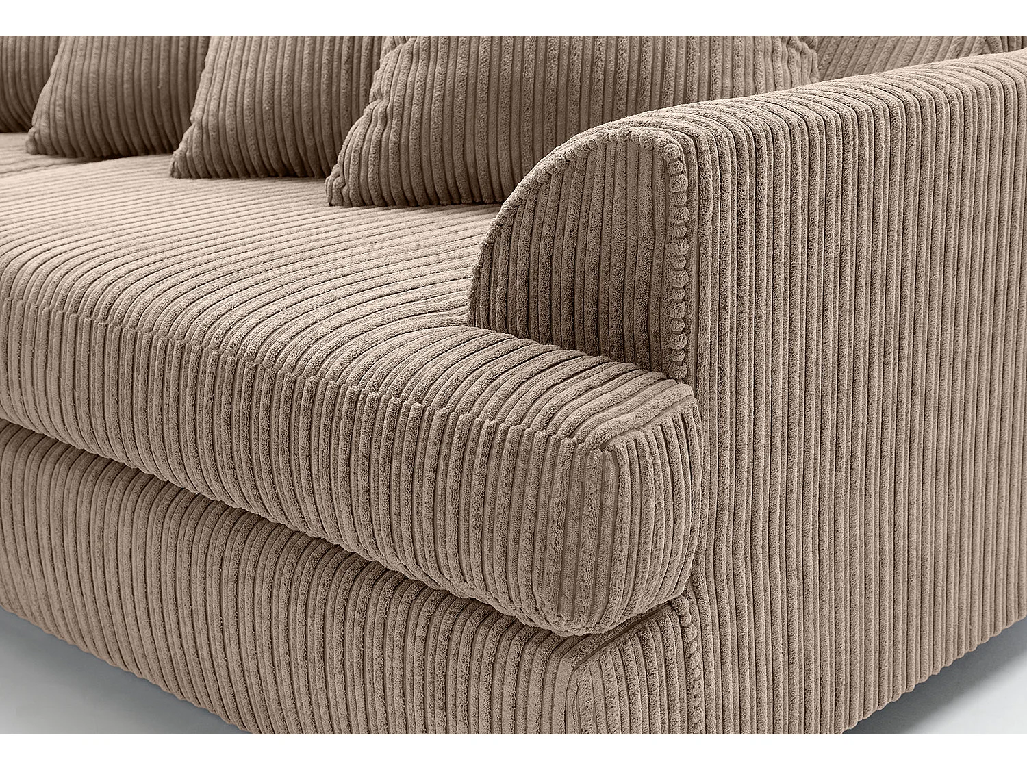 Ferguson Fabric Corner Sofa in Brown Cord Chenille