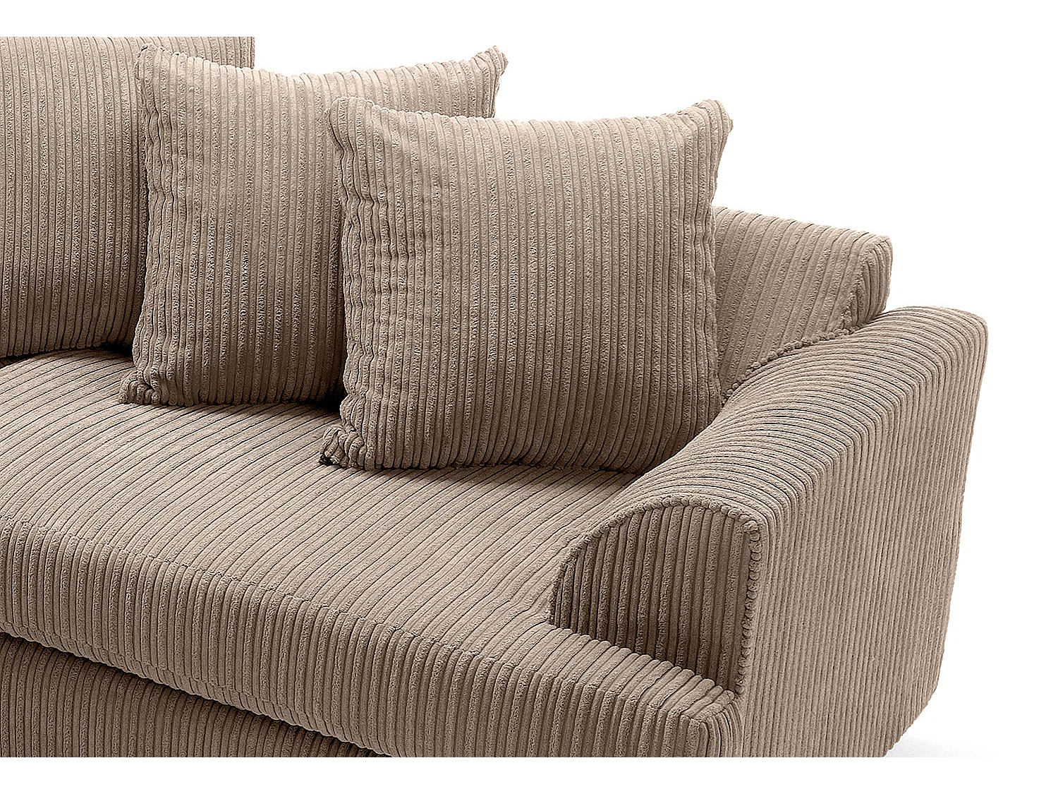 Ferguson Fabric Corner Sofa in Brown Cord Chenille