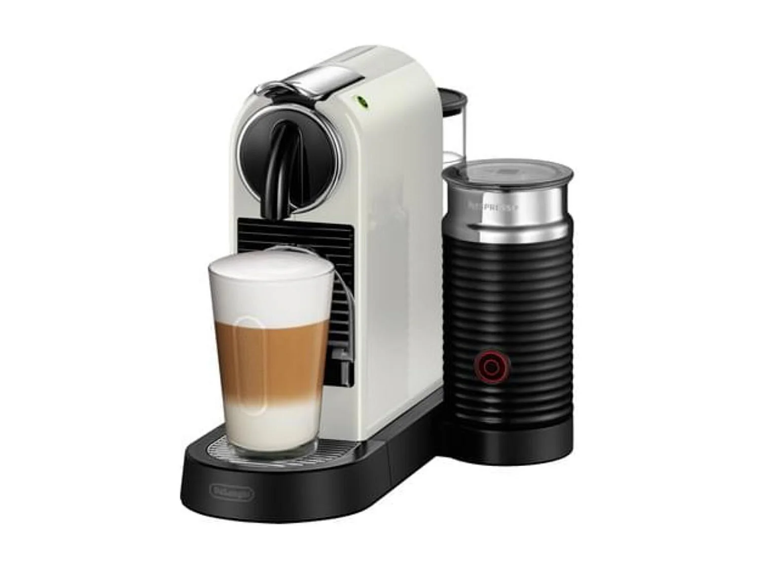 DeLonghi Nespresso CitiZ EN267.WAE Kaffeemaschine mit Milchaufschäumer, 19 Bar Druck, 1260W, Weiß/Schwarz