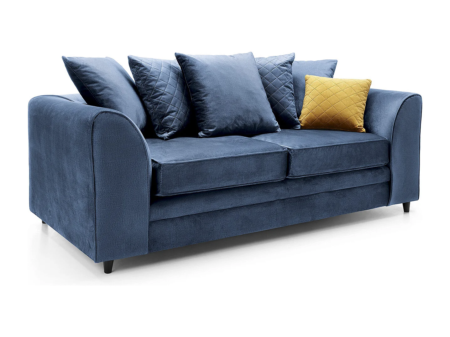 Chicago Velvet 3 Seater Sofa in Dark Blue