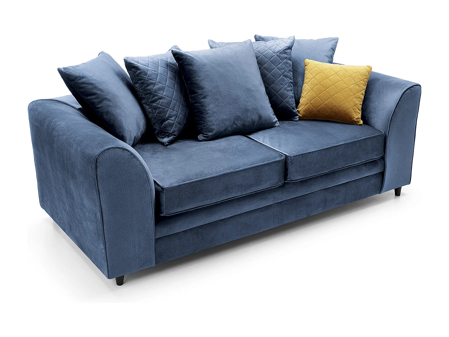 Chicago Velvet 3 Seater Sofa in Dark Blue