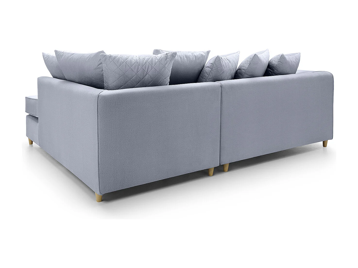 Chicago Velvet Right Facing Corner Sofa in Silver Blue
