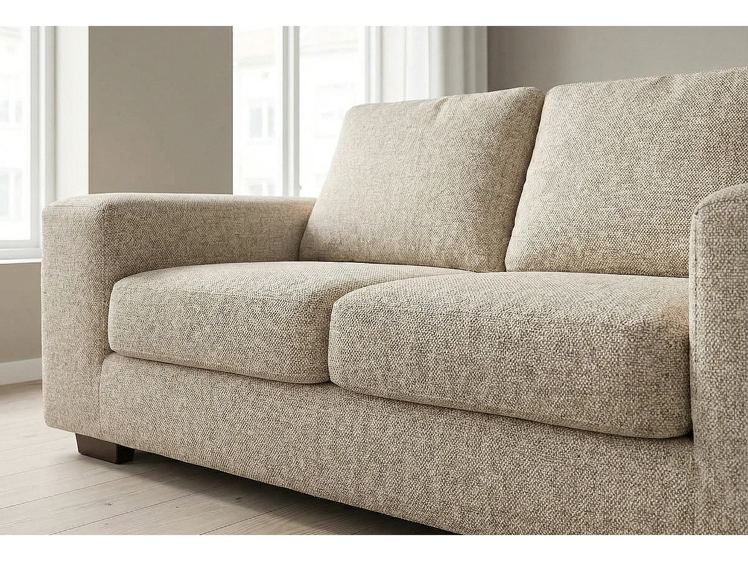 Boston Basket Weave 3 Seater Sofa in Cream
