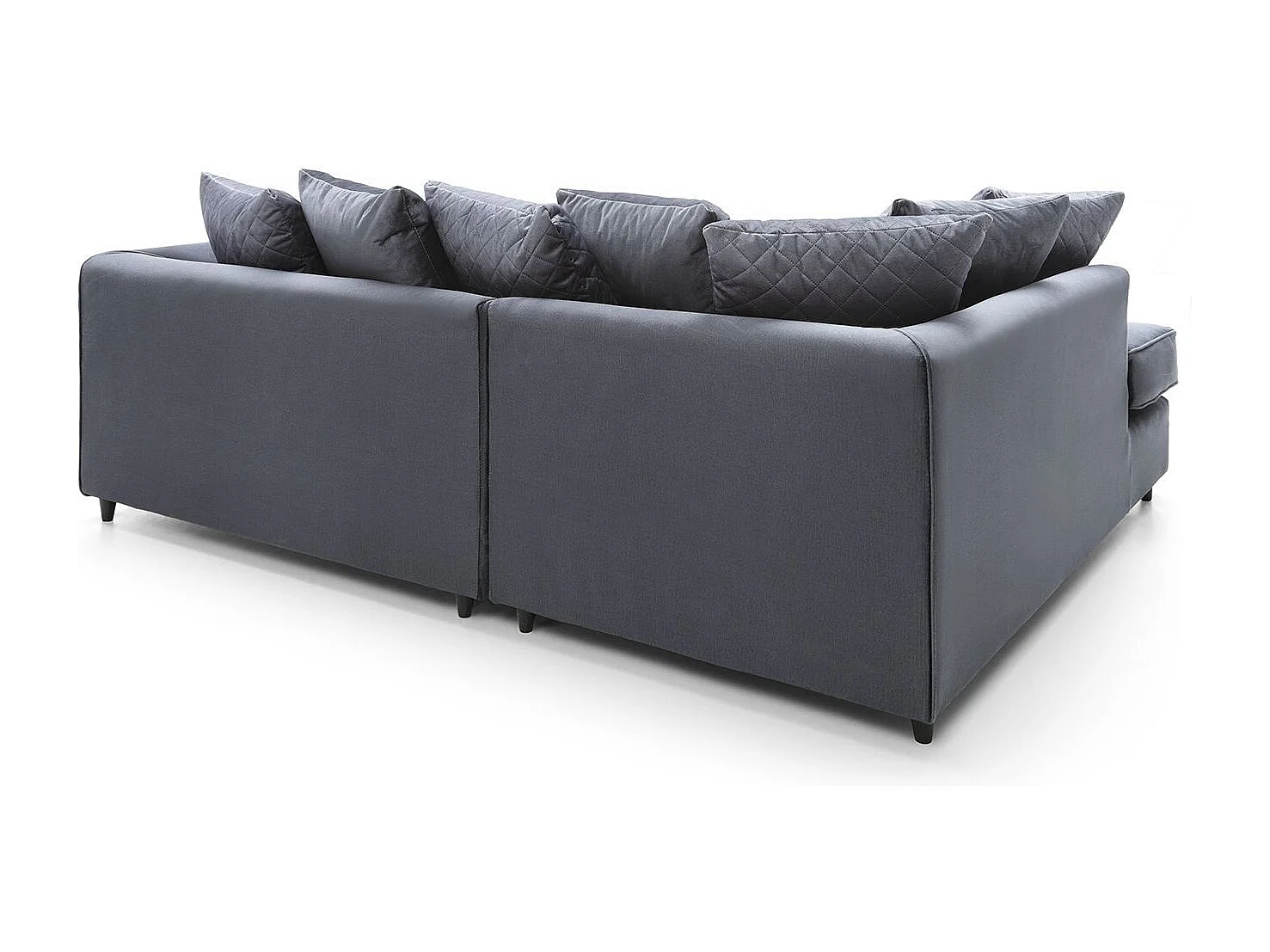Chicago Velvet Left Facing Corner Sofa in Dark Grey