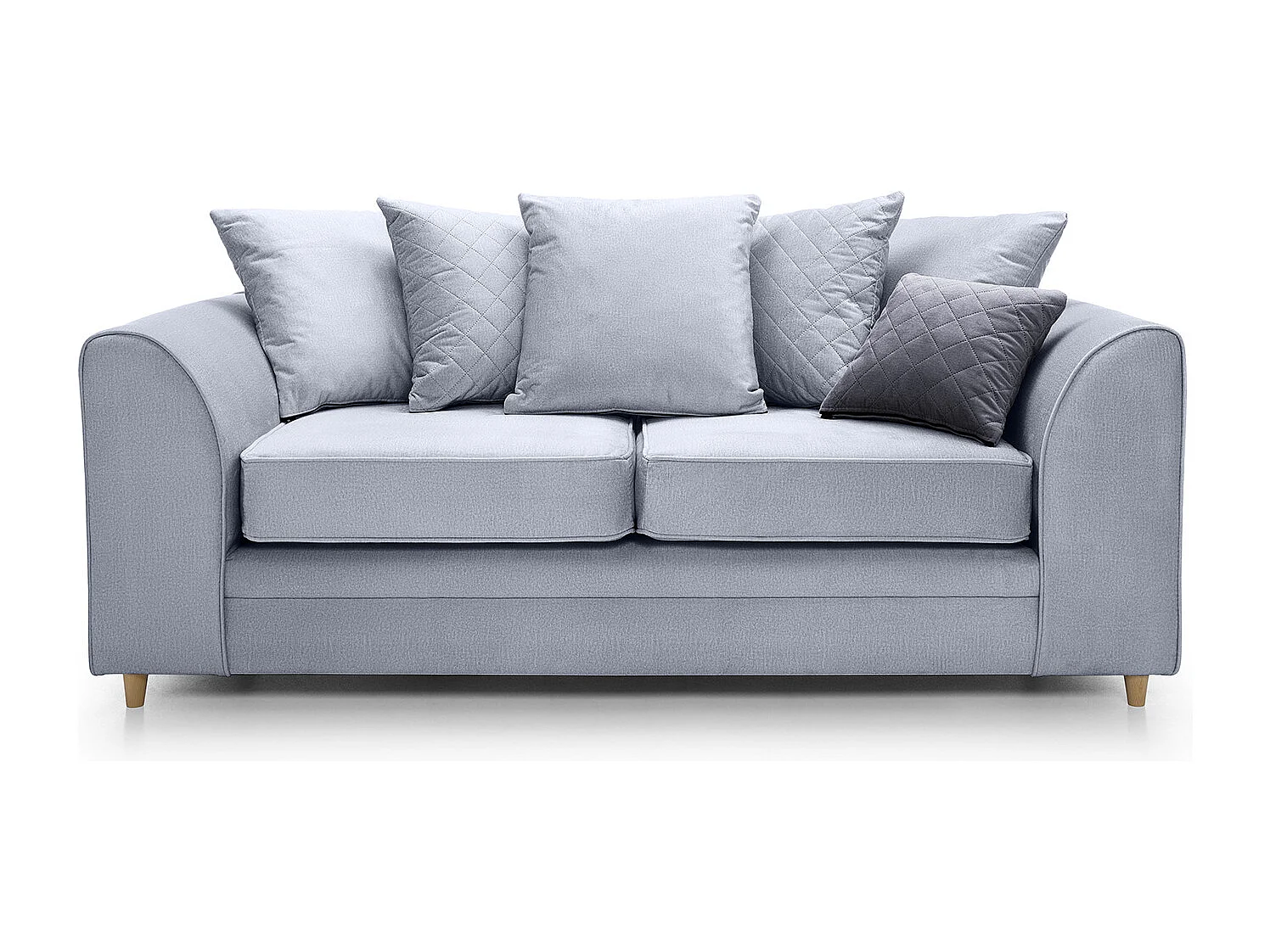 Chicago Velvet 3 Seater Sofa in Silver Blue